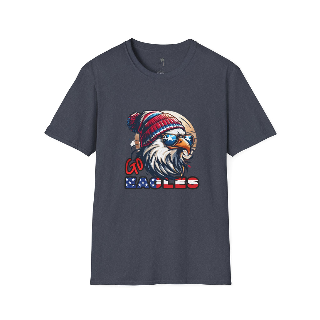 Patriotic Eagle with Beanie T-Shirt | American Flag Colors, Retro Illustration