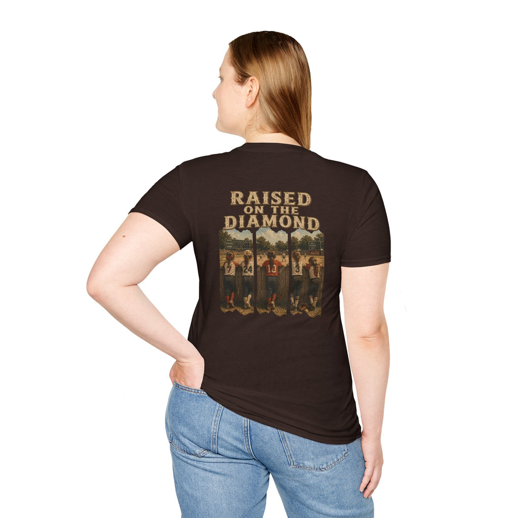 Raised on the Diamond T-Shirt | Baseball Vintage Photo Tee Retro Baseball tee