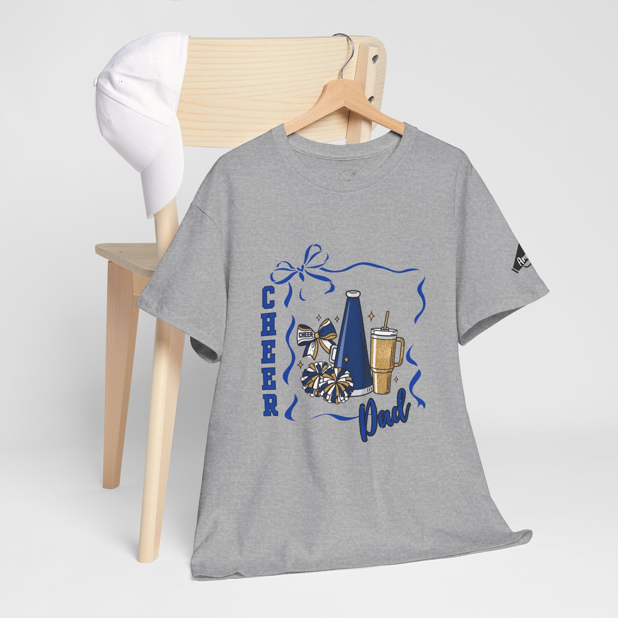 Cheer Dad T-Shirt | Pom Pom, Megaphone, Coffee Graphic