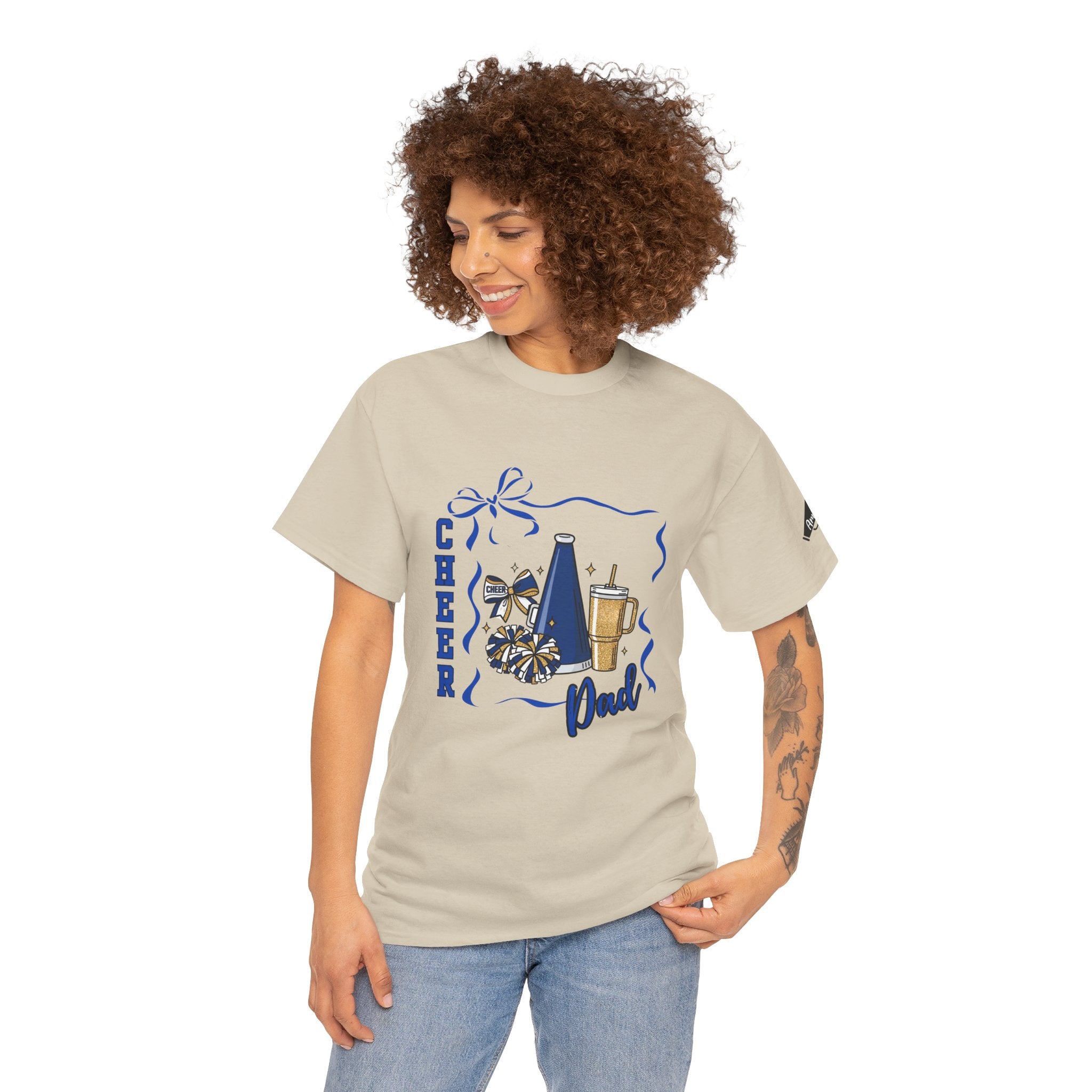 Cheer Dad T-Shirt | Pom Pom, Megaphone, Coffee Graphic