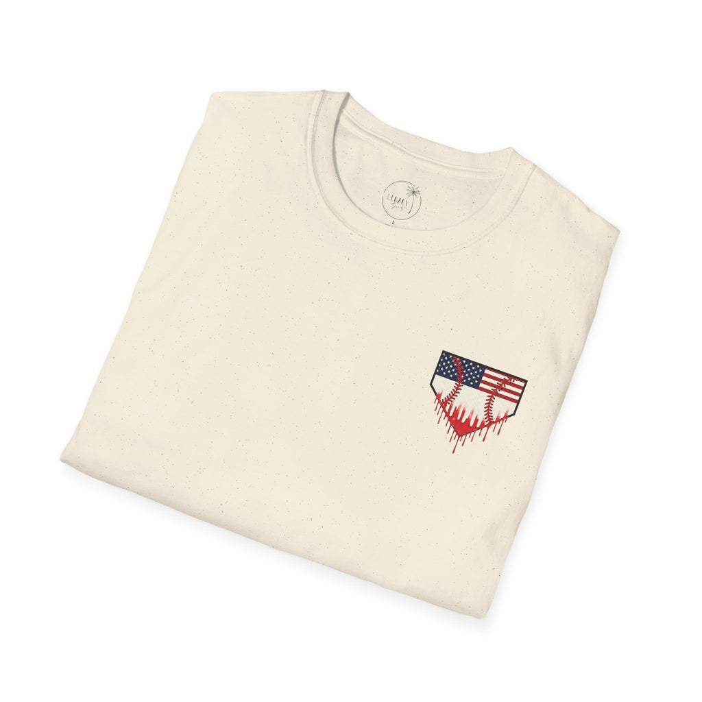 Rebels American Flag Baseball T-Shirt |American Flag Home Plate Drip Design