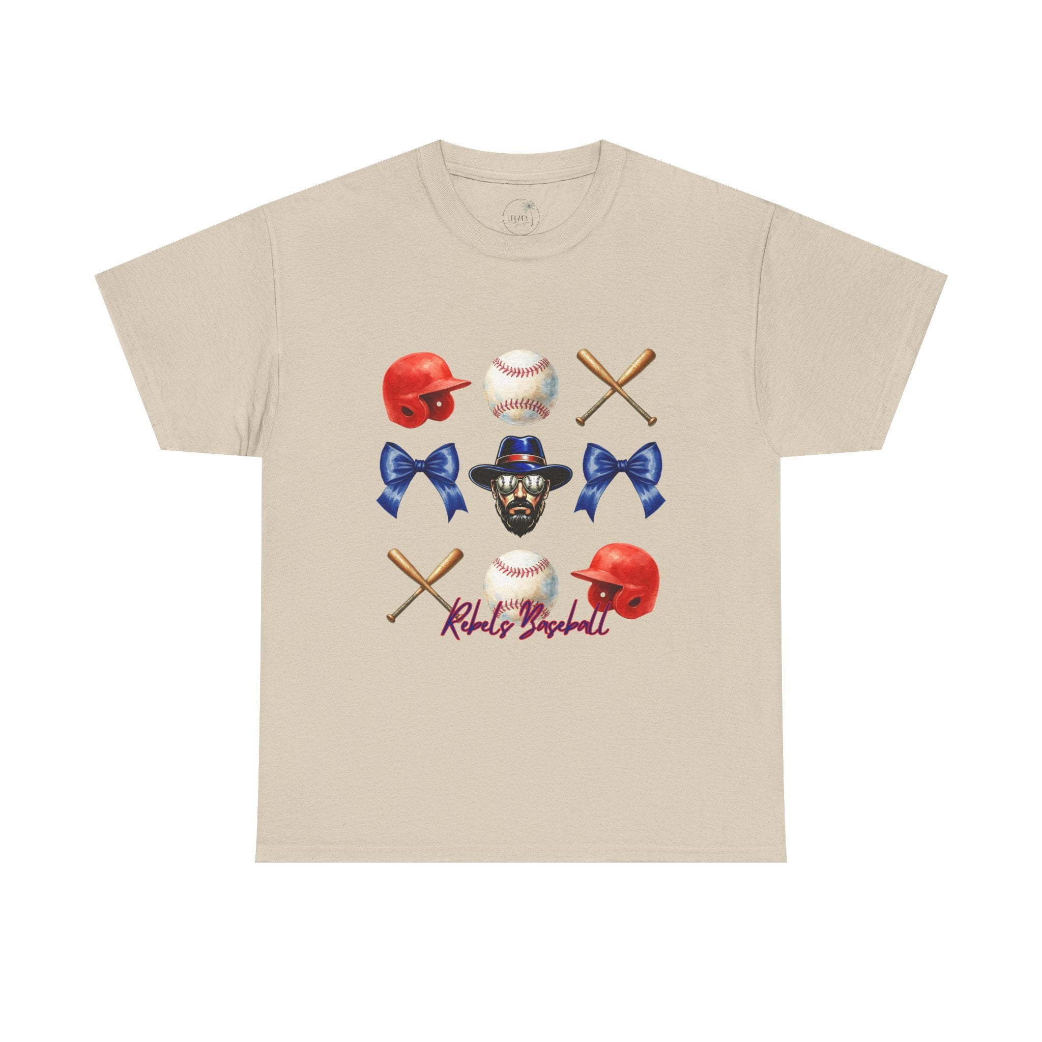 Rebels Baseball Helmet & Bats T-Shirt | Baseball Icons, Bow, Player Portrait