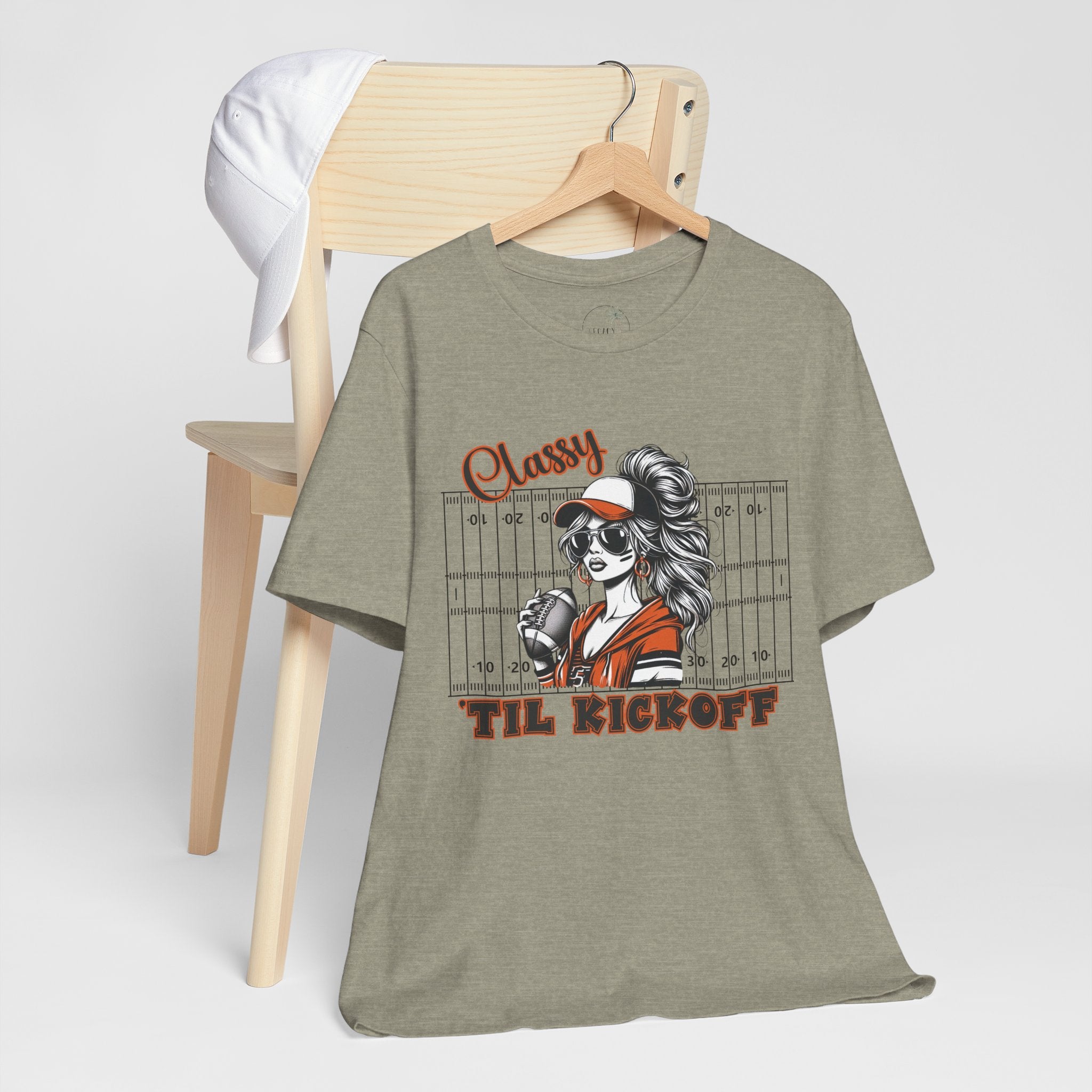 Classy Til Kickoff Football T-Shirt | Womens Game Day Tee | Cute Football Mom Shirt | Tailgate Outfit Fall Sports Fan Gift