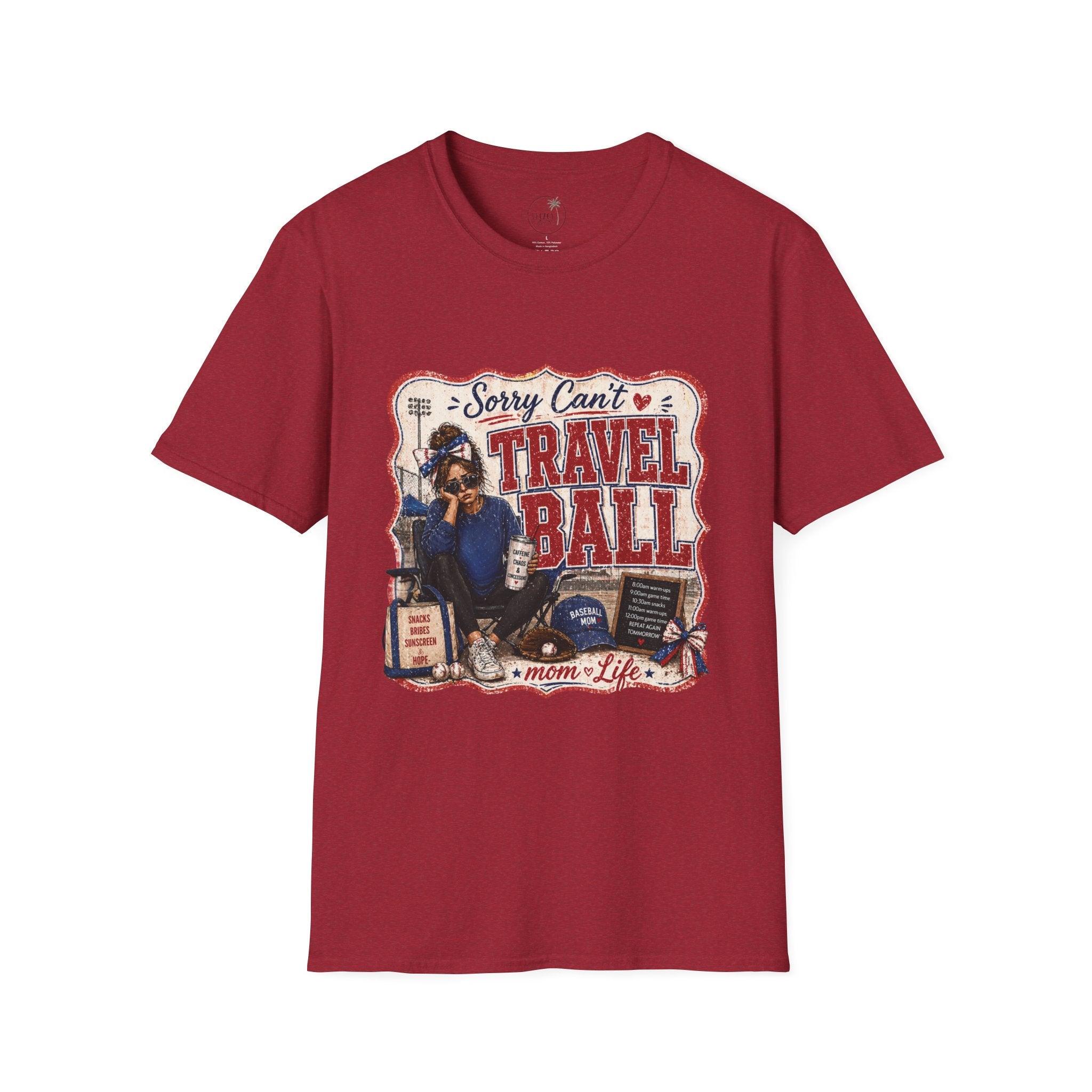 Funny Travel Baseball Mom Shirt, Weekend Tournament Mom Tee, Relatable Sports Mom Graphic, Chaotic Mom Life Tee