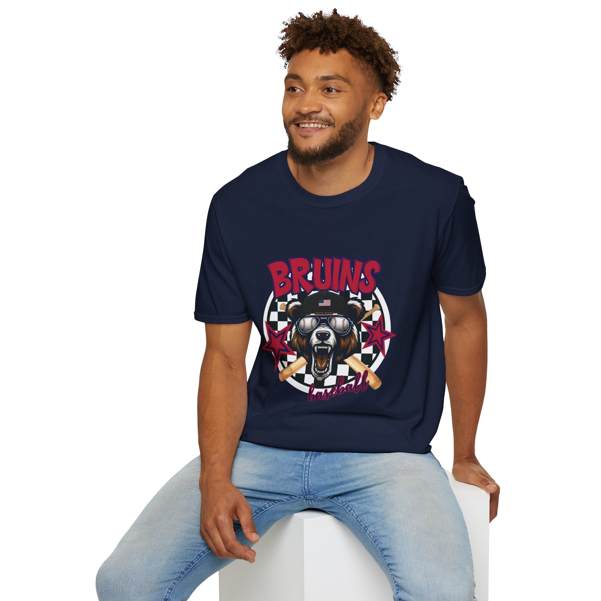 Bruins Baseball Bear T-Shirt | Vintage Helmet, Crossed Bats