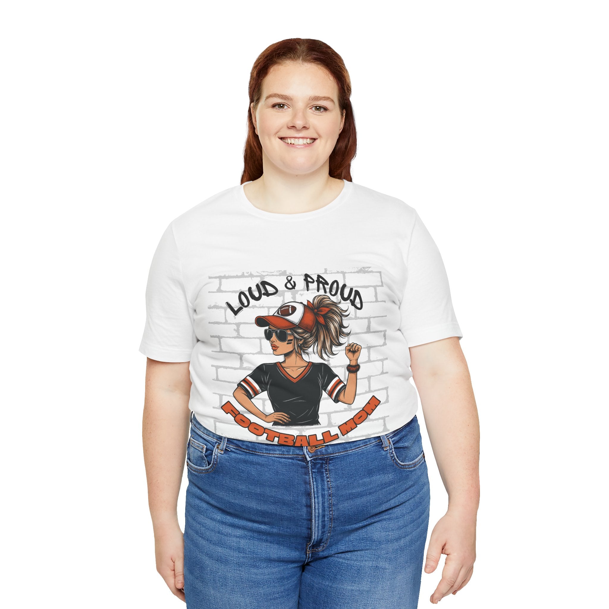 Loud & Proud Football Mom Shirt Game Day Tee for Sports Moms and Parents Support Your Player Graphic T-Shirt Game Day Outfit