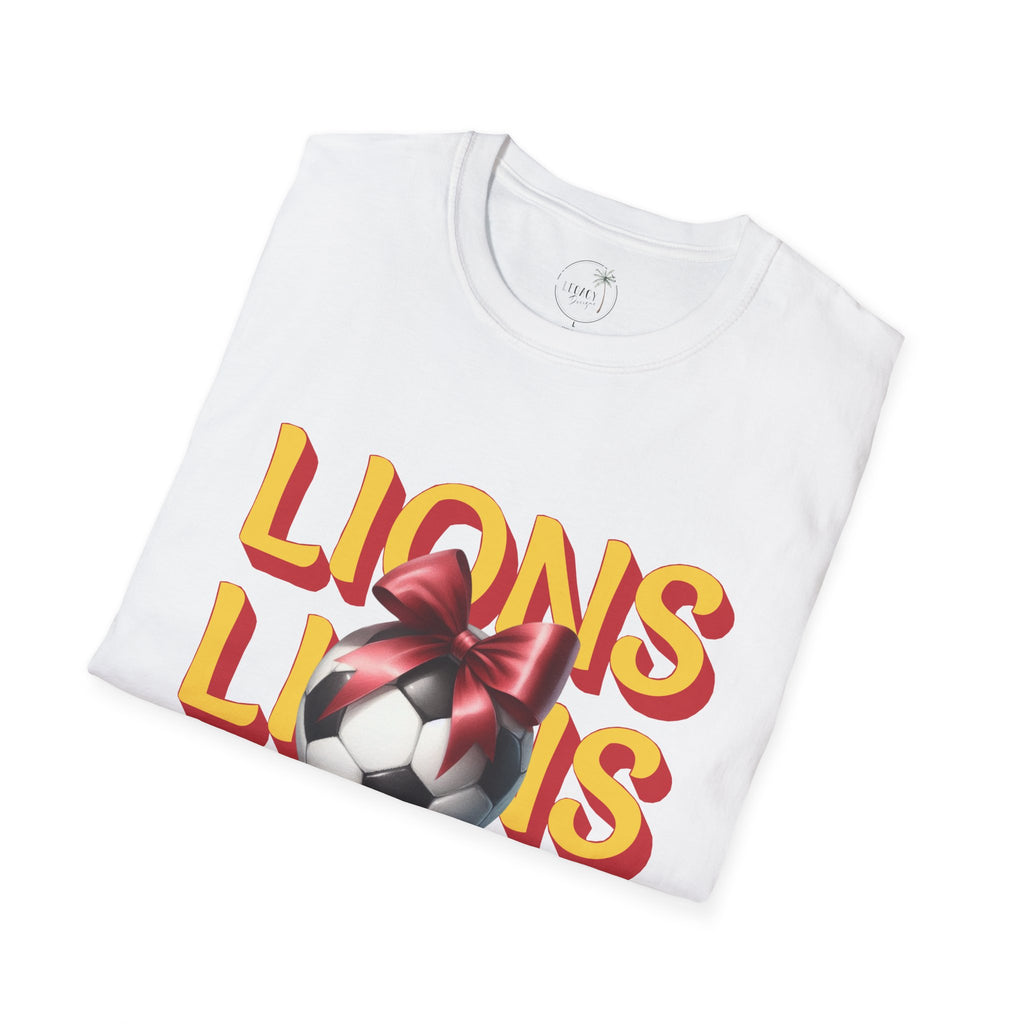 Liberty Lions Soccer Graphic Tee — Retro Lions Bow Soccer Ball Design