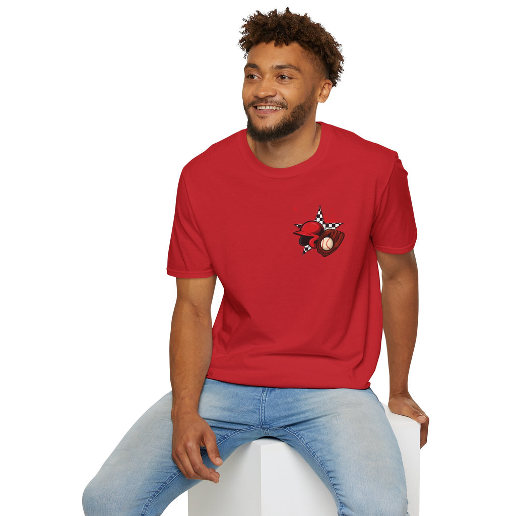 Run I Dare You' Back Graphic Baseball Runner T-Shirt Youth Player Illustration