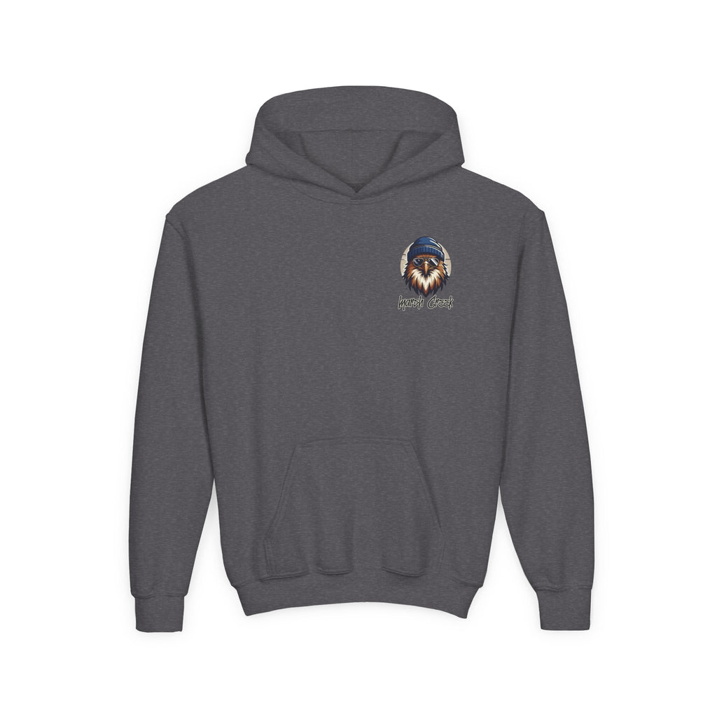Hawks Nest Eagle Beanie Illustration Hoodie | Youth Hooded Sweatshirt