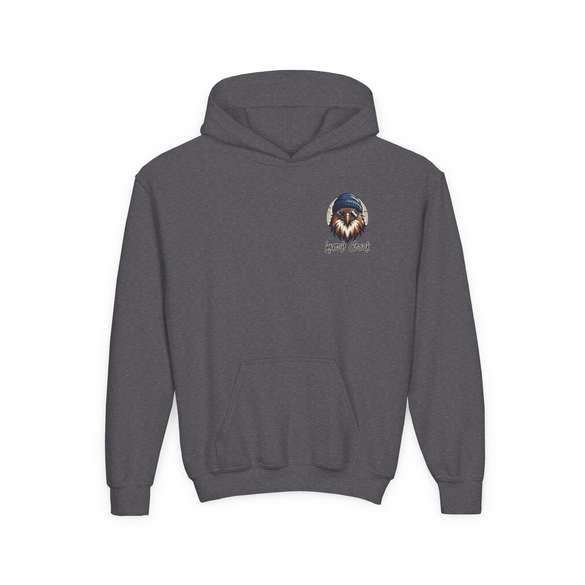 Hawks Nest Eagle Beanie Illustration Hoodie | Youth Hooded Sweatshirt