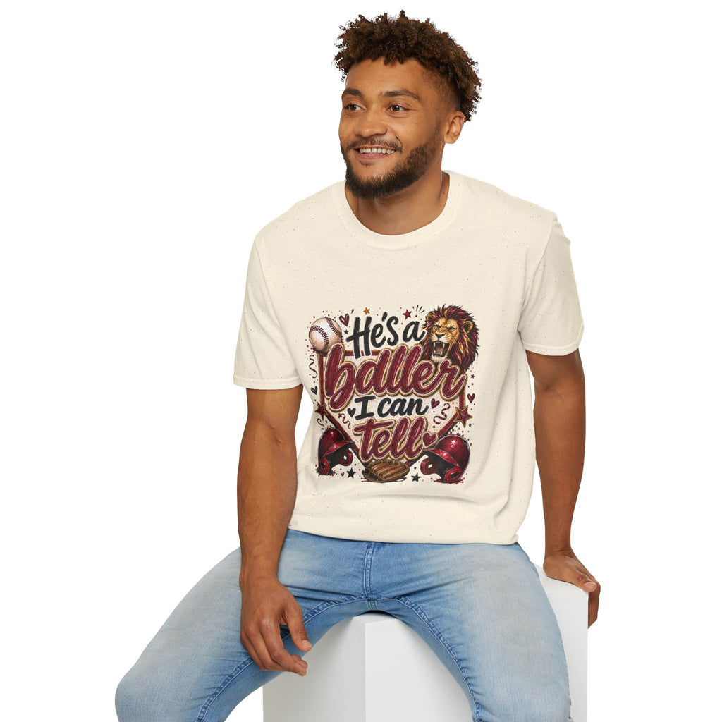 He's a Baller Lion baseball T-Shirt | Sports graphic tee