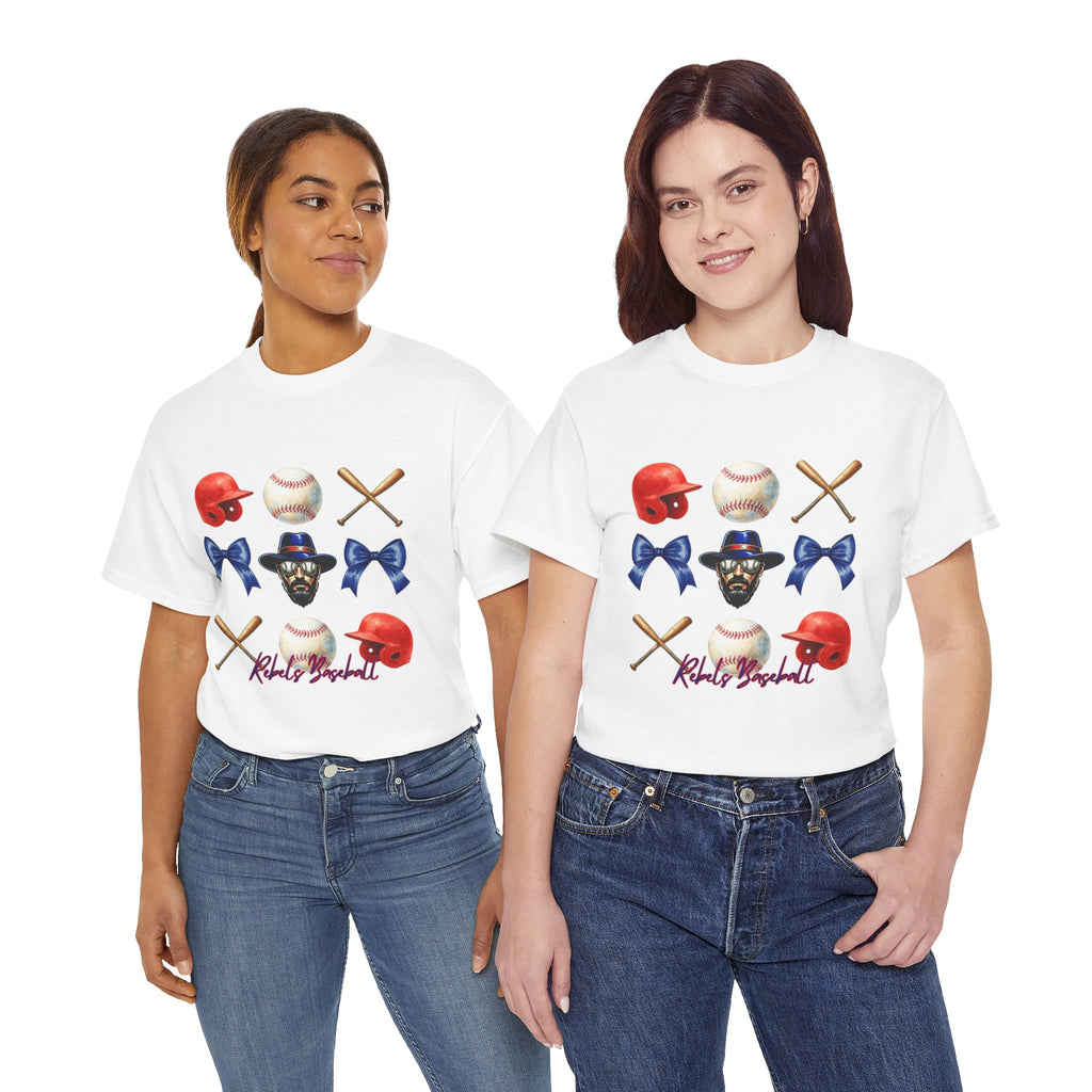 Rebels Baseball Helmet & Bats T-Shirt | Baseball Icons, Bow, Player Portrait