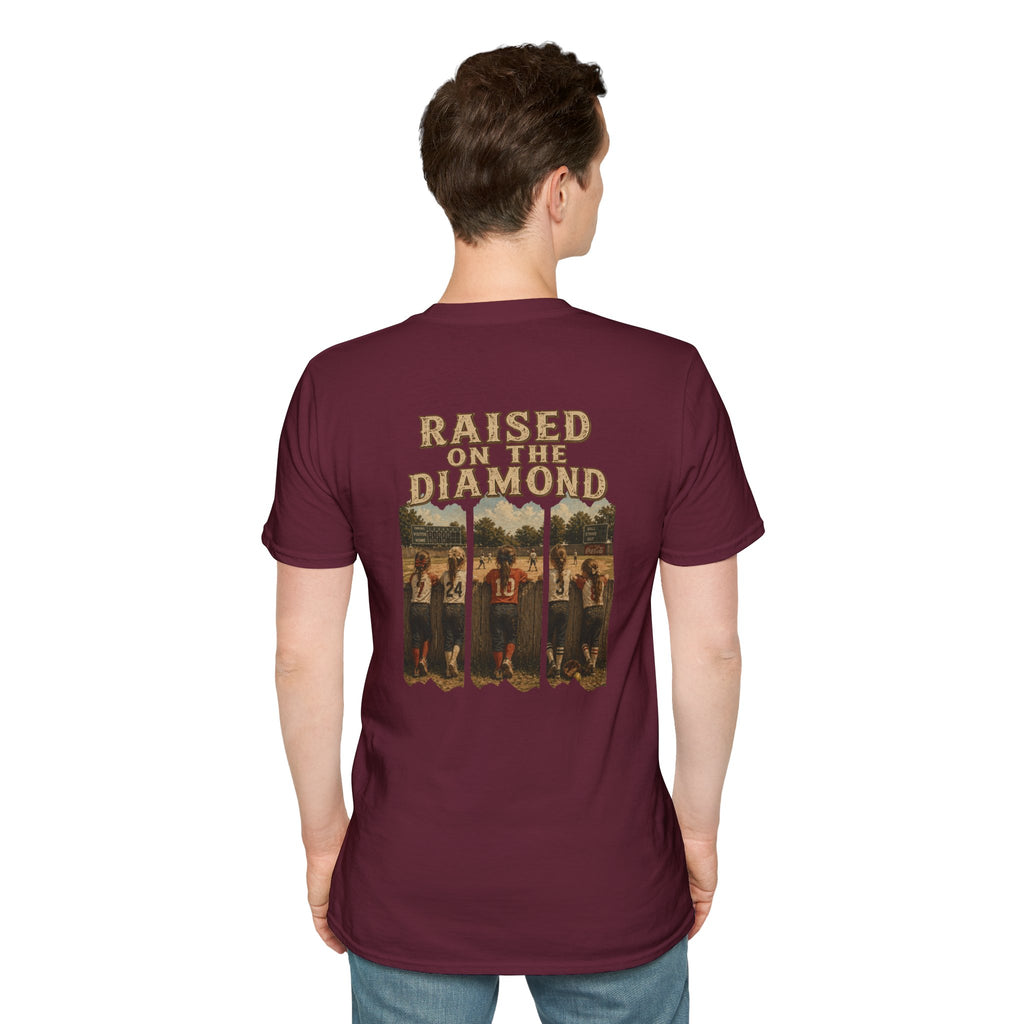 Raised on the Diamond T-Shirt | Baseball Vintage Photo Tee Retro Baseball tee