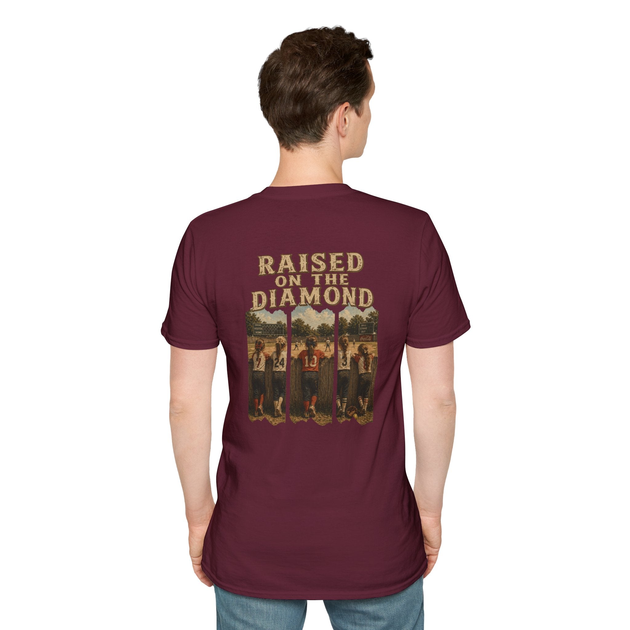 Raised on the Diamond T-Shirt | Baseball Vintage Photo Tee Retro Baseball tee