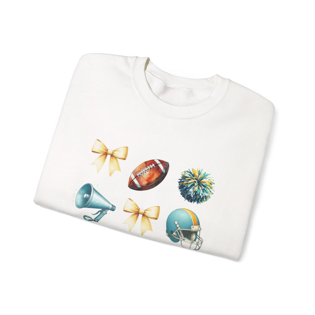 Football Cheer Icons Sweatshirt | Helmet, Pom-Poms, Megaphone