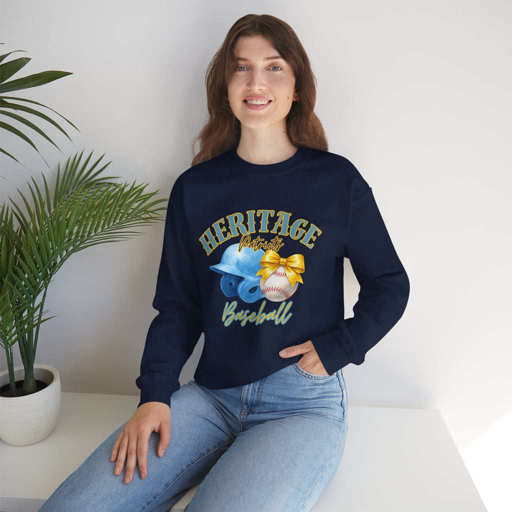 Heritage Patriots Baseball Crewneck Sweatshirt | Helmet, Ball, Bow