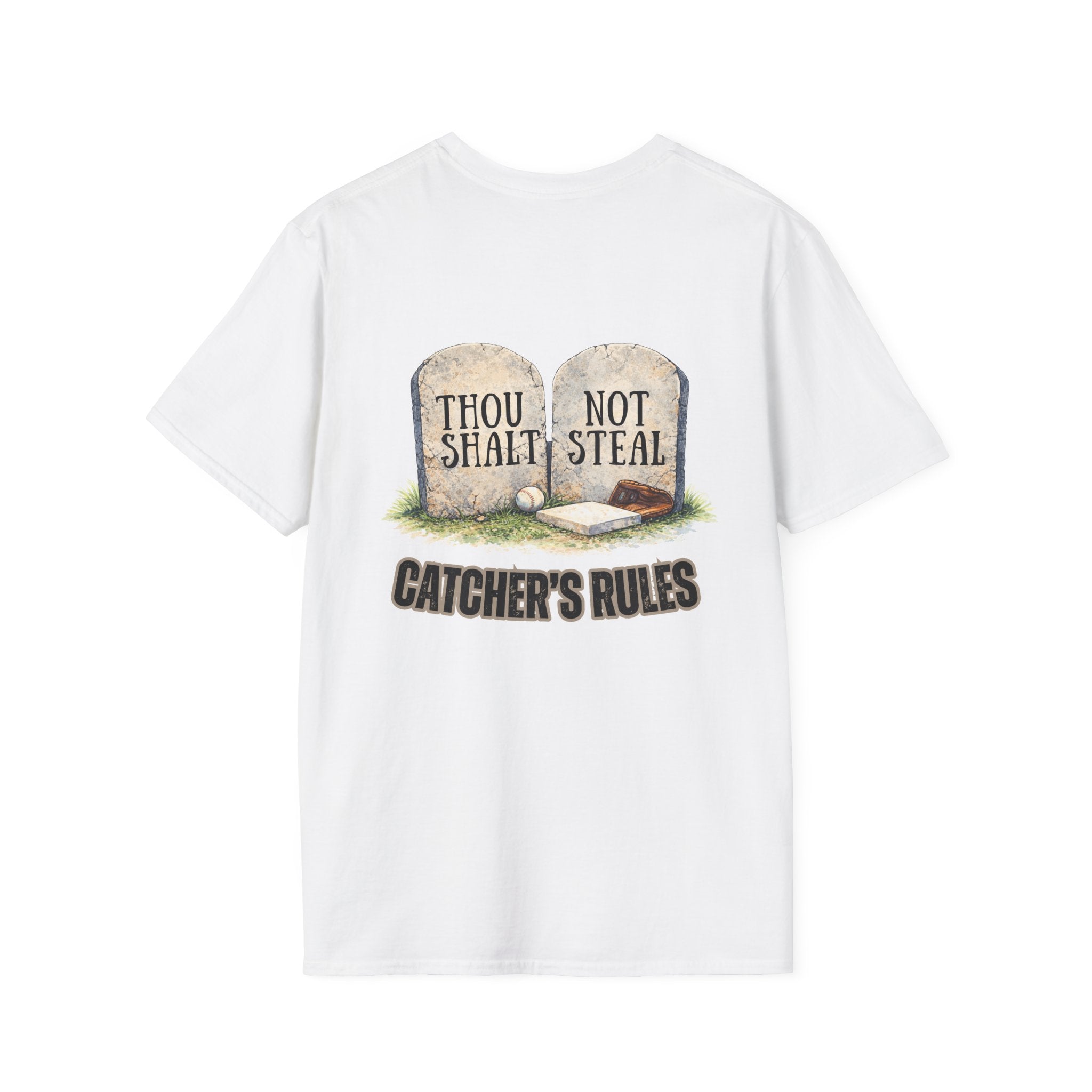 Thou Shalt Not Steal T-Shirt | Stone Tablets, Humor, Back Graphic