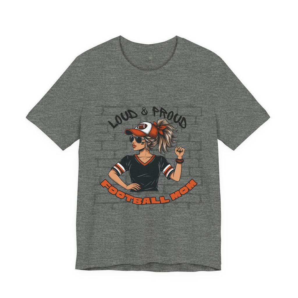 Loud & Proud Football Mom Shirt Game Day Tee for Sports Moms and Parents Support Your Player Graphic T-Shirt Game Day Outfit