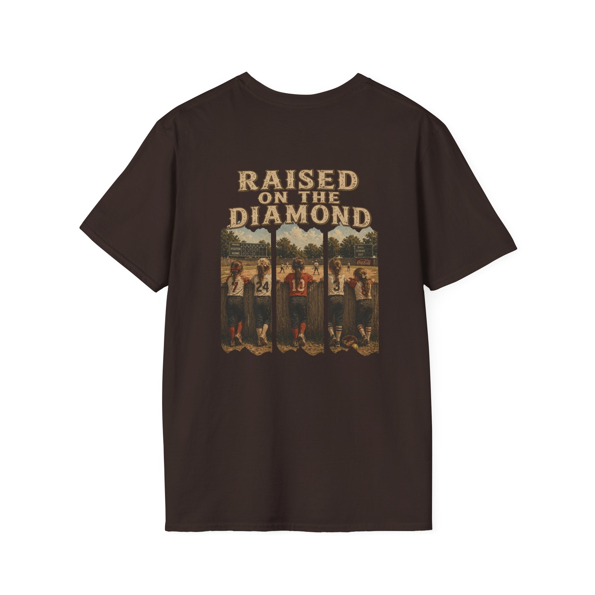 Raised on the Diamond T-Shirt | Baseball Vintage Photo Tee Retro Baseball tee