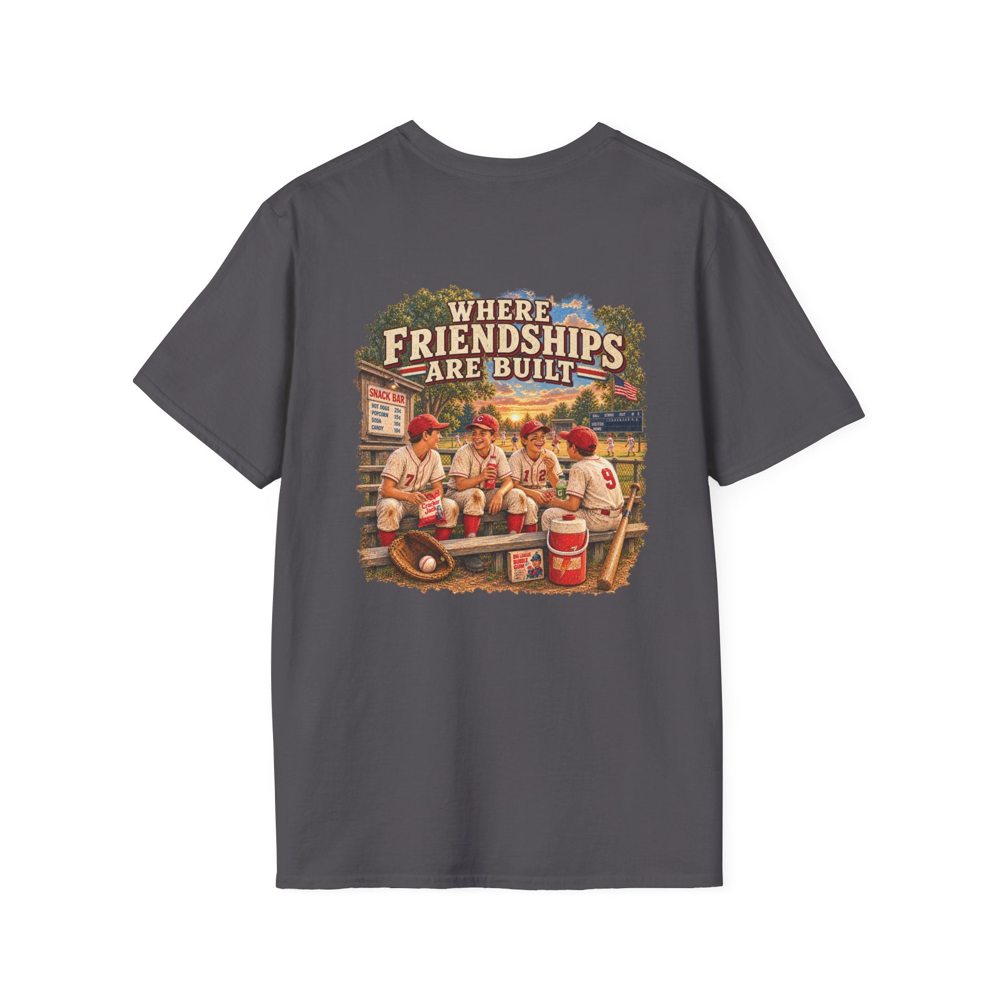 Vintage Baseball Nostalgia Shirt, Where Friendships Are Built Tee, Classic Baseball Fan Shirt, Game Day Graphic Tee, Sports Lover Gift
