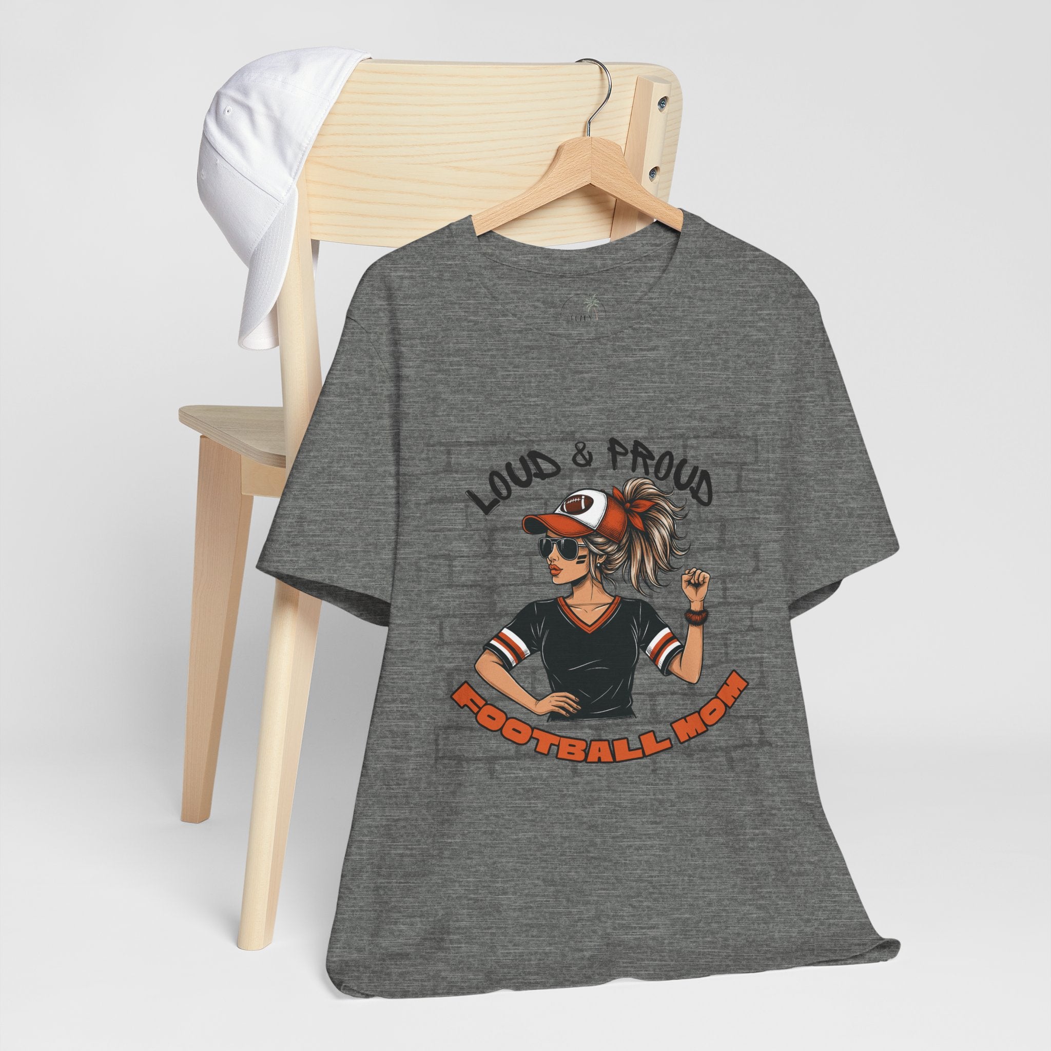 Loud & Proud Football Mom Shirt Game Day Tee for Sports Moms and Parents Support Your Player Graphic T-Shirt Game Day Outfit