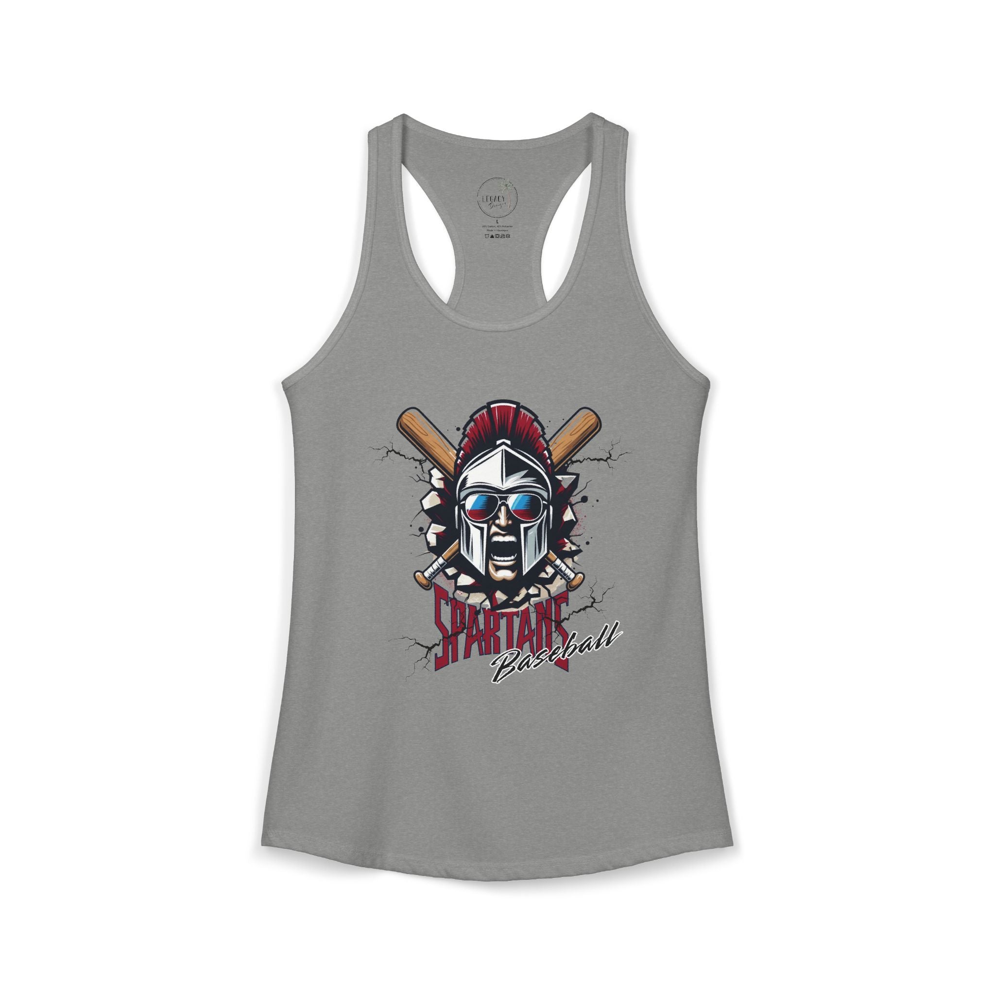 Spartans Baseball Mascot Shirt Women's Ideal Racerback Tank