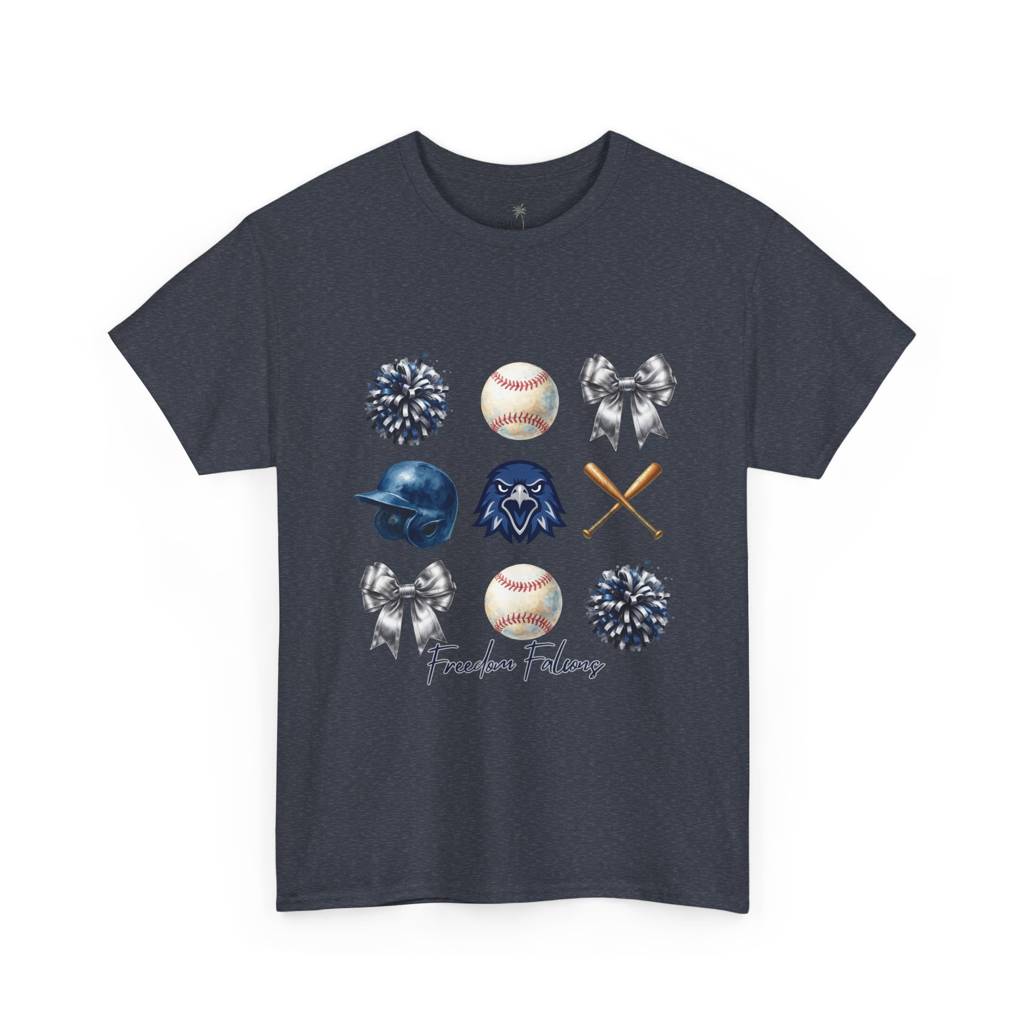 Freedom Falcon Baseball Icons Tee | Helmet, Bat, Ball,