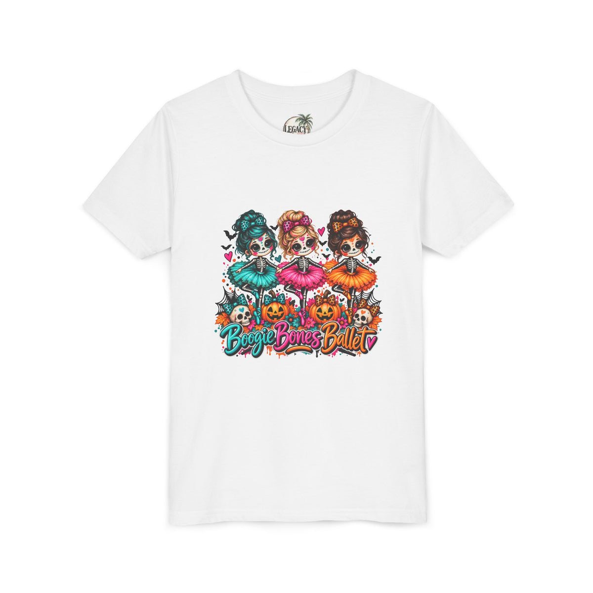 Boogie Bones Ballet Halloween T-Shirt | Cute Skeleton Ballerina Tee for Kids | Girls Fall Outfit | Spooky Season Shirt