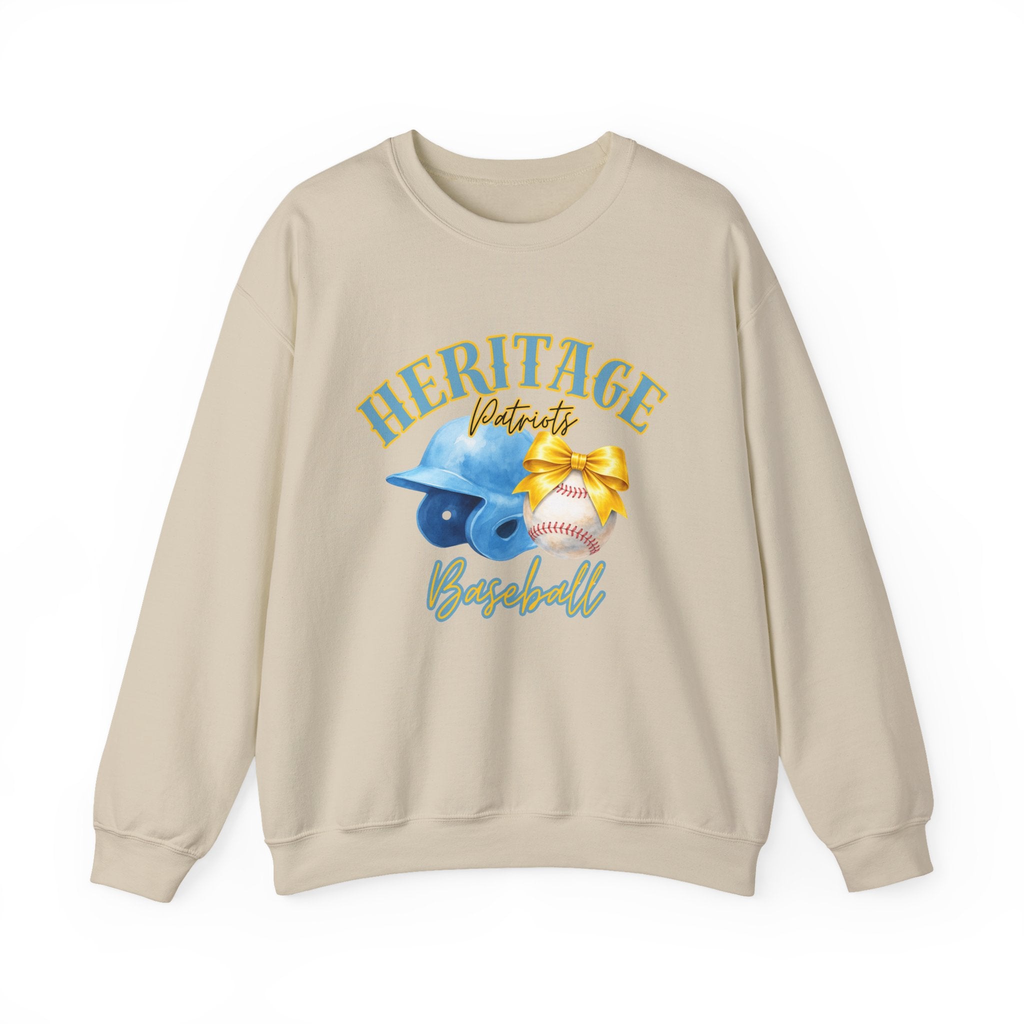 Heritage Patriots Baseball Crewneck Sweatshirt | Helmet, Ball, Bow