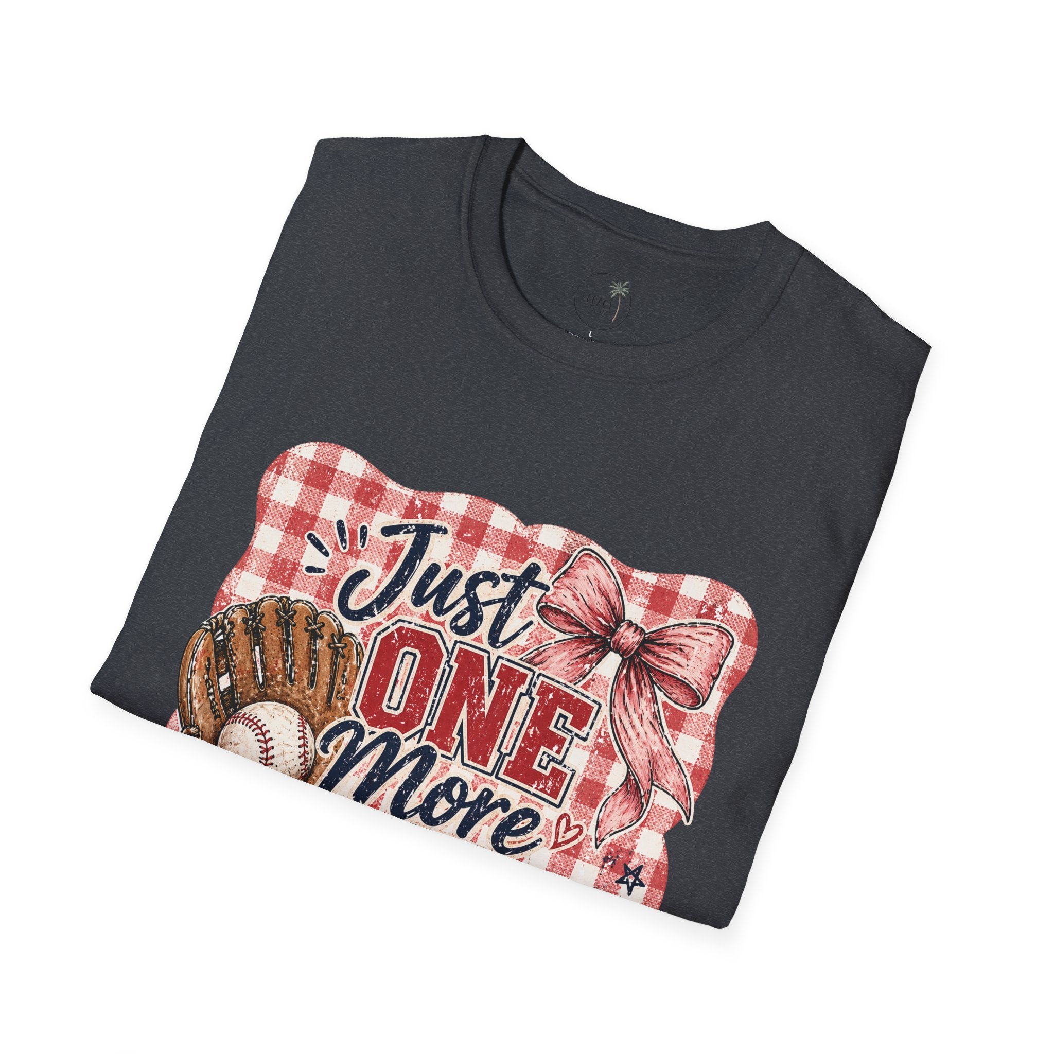 Preppy Travel Baseball Mom Shirt, Just One More Tournament Tee, Cute Girly Sports Mom Graphic, Game Day Outfit Shirt, Bow Baseball Tee