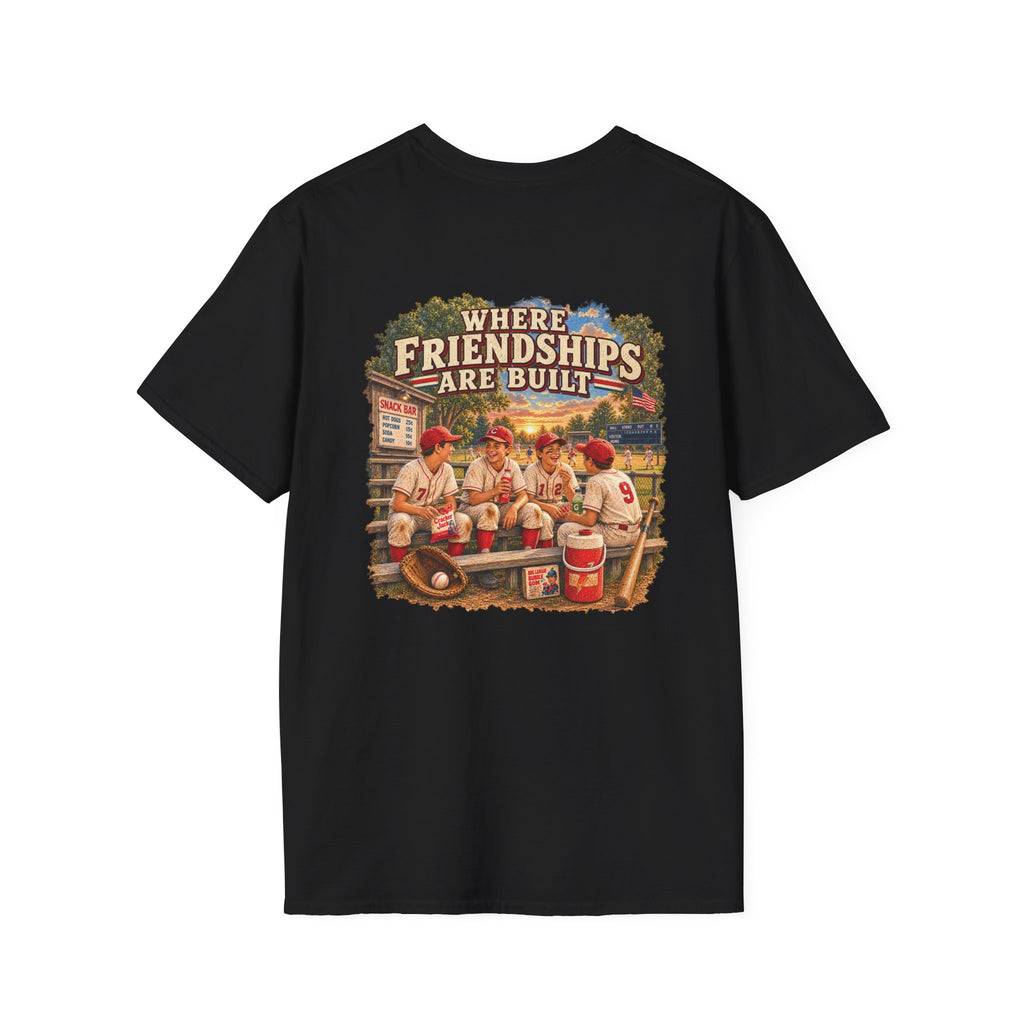 Vintage Baseball Nostalgia Shirt, Where Friendships Are Built Tee, Classic Baseball Fan Shirt, Game Day Graphic Tee, Sports Lover Gift