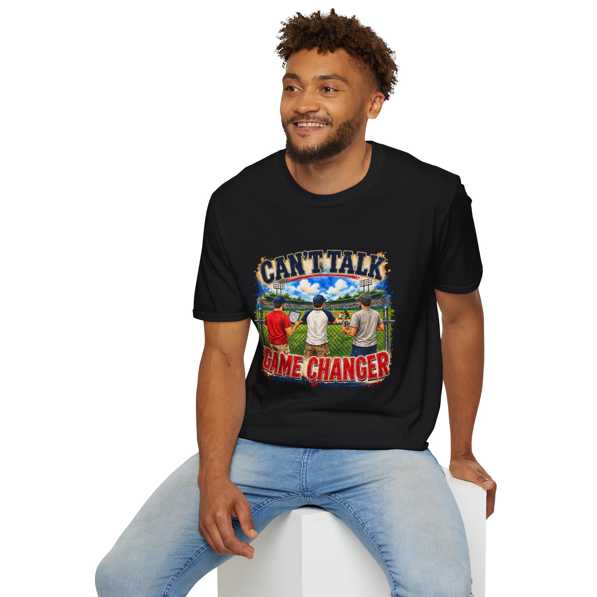Can't Talk Game Changer T-Shirt | Baseball Field Scene