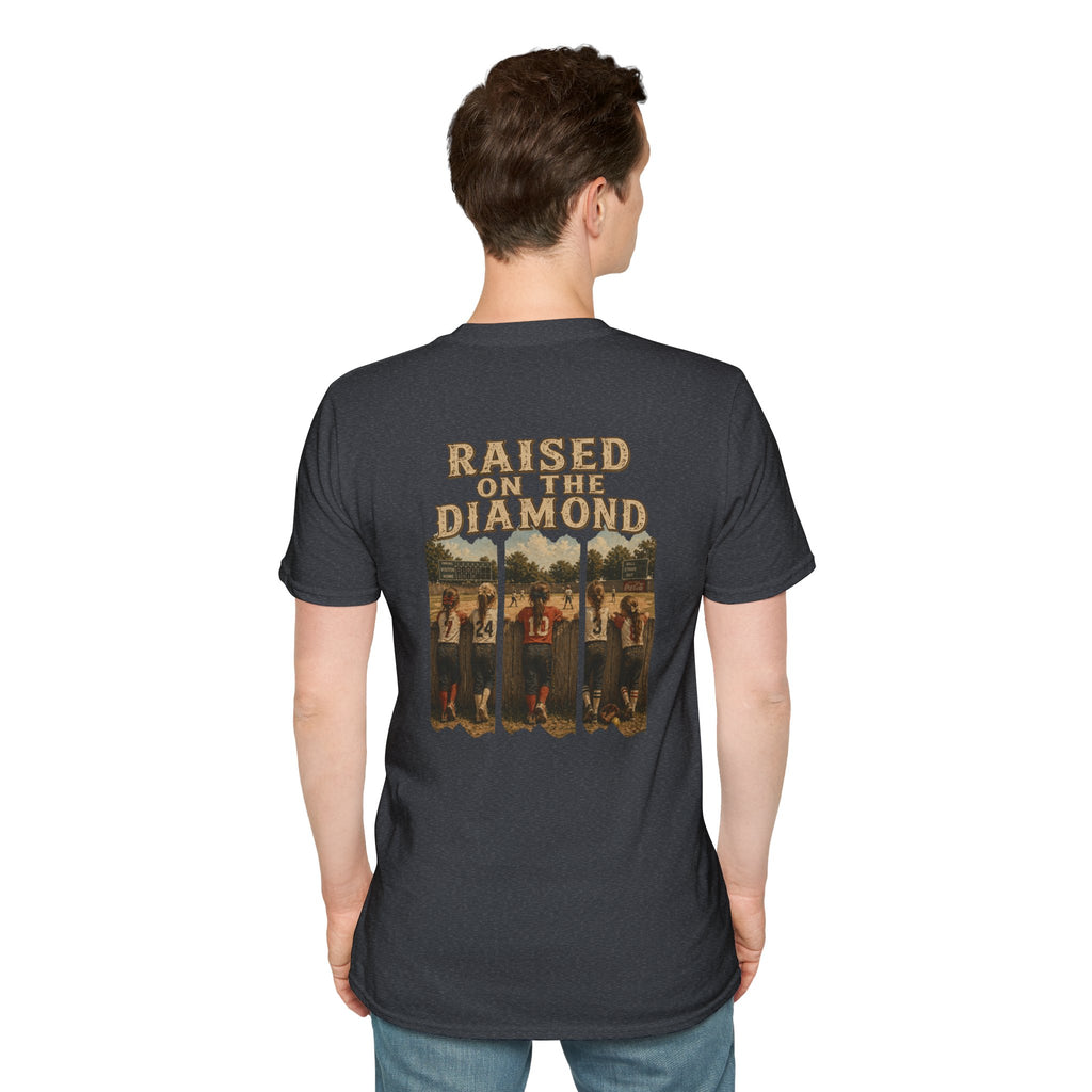 Raised on the Diamond T-Shirt | Baseball Vintage Photo Tee Retro Baseball tee