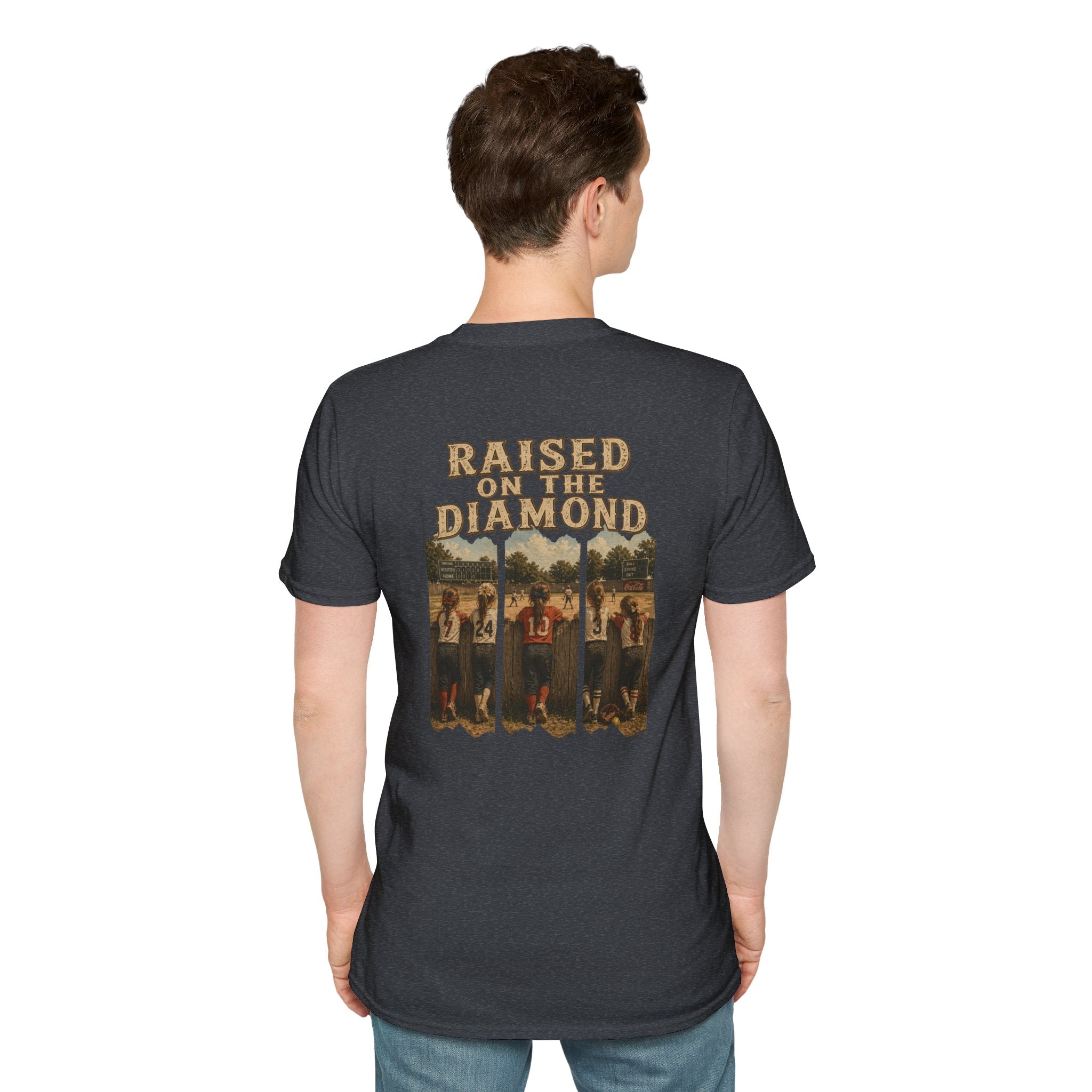 Raised on the Diamond T-Shirt | Baseball Vintage Photo Tee Retro Baseball tee