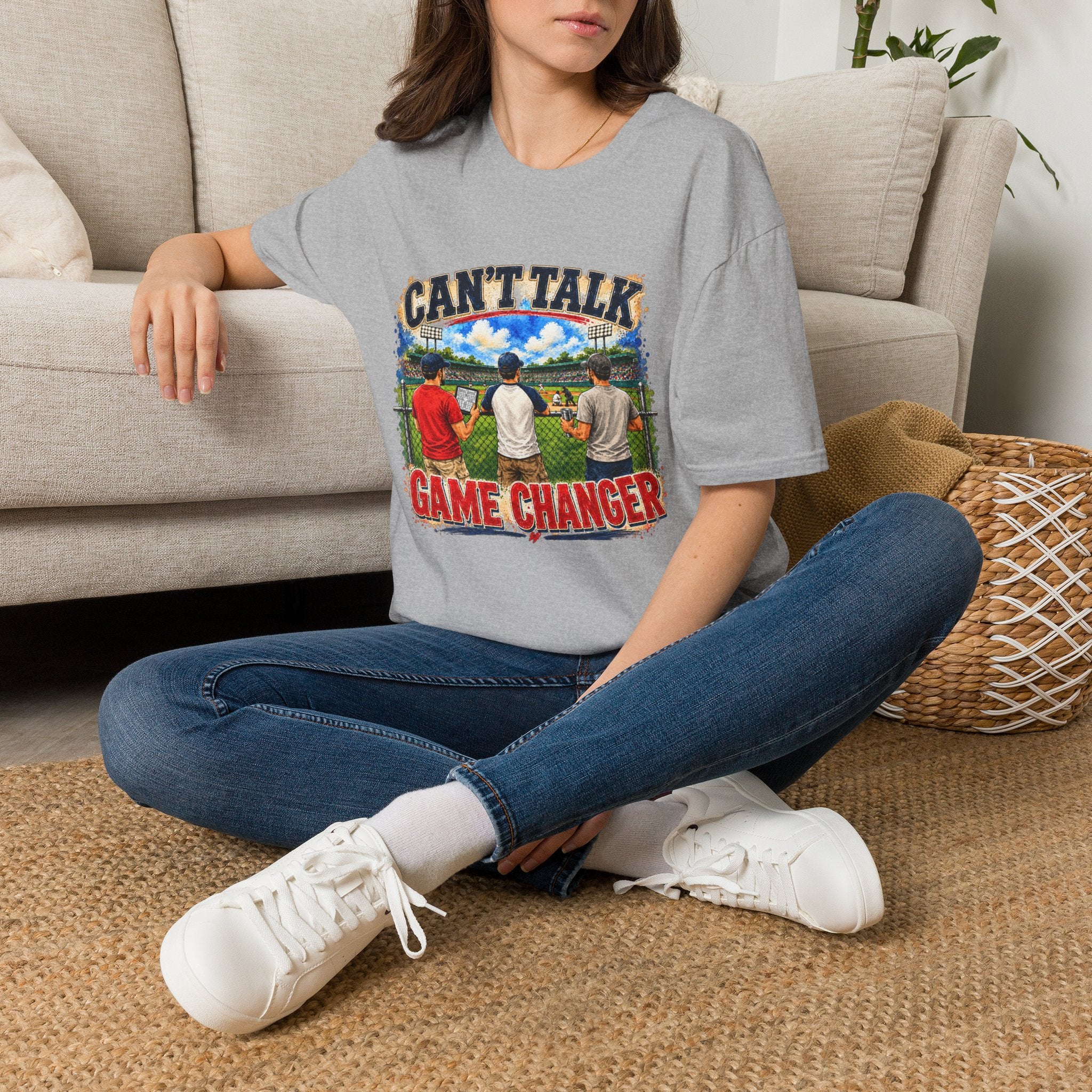 Can't Talk Game Changer T-Shirt | Baseball Field Scene