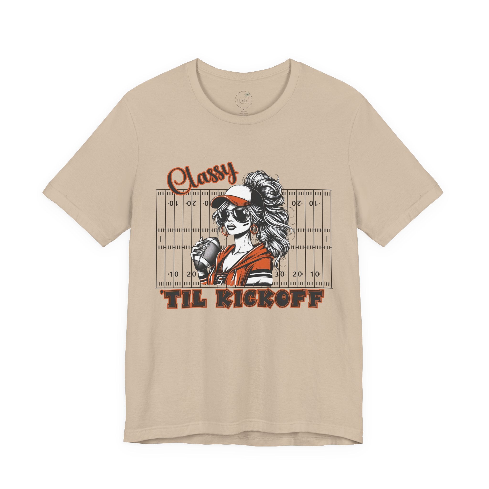Classy Til Kickoff Football T-Shirt | Womens Game Day Tee | Cute Football Mom Shirt | Tailgate Outfit Fall Sports Fan Gift