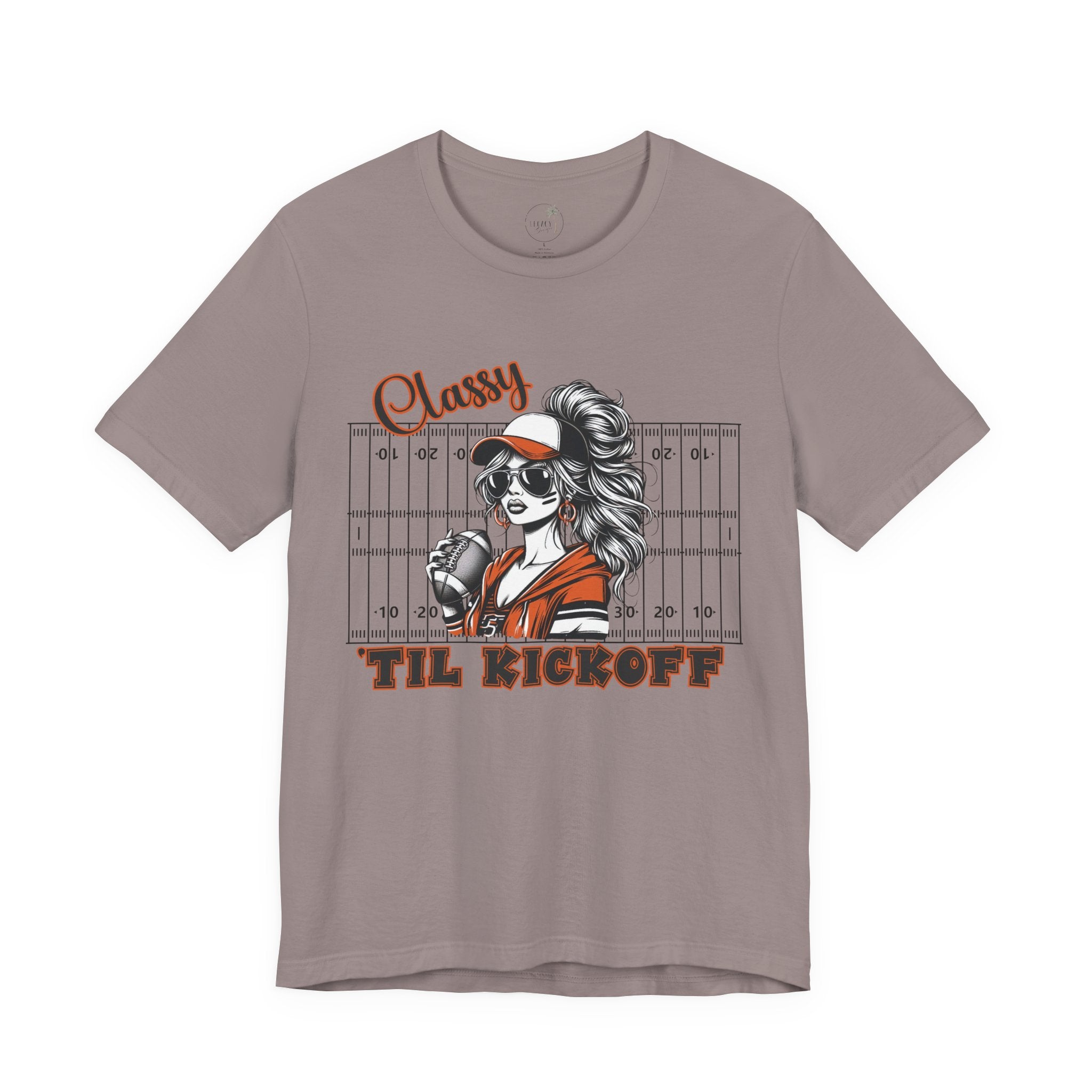Classy Til Kickoff Football T-Shirt | Womens Game Day Tee | Cute Football Mom Shirt | Tailgate Outfit Fall Sports Fan Gift