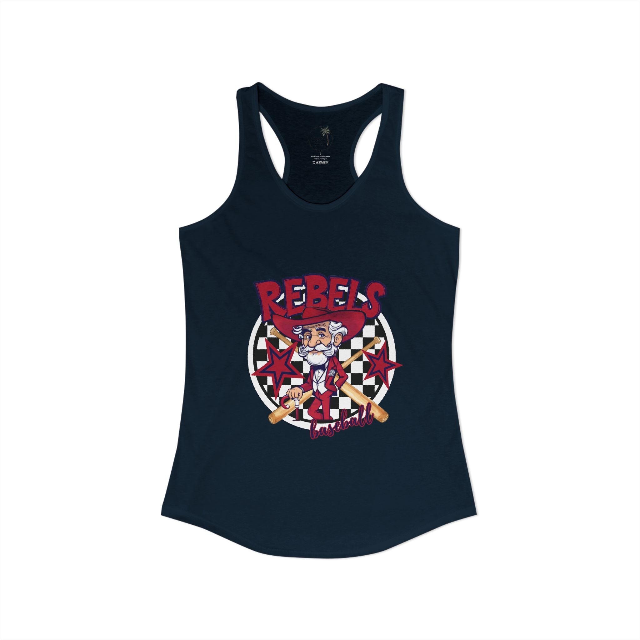 Rebels Baseball Tank Women's Ideal Racerback Tank