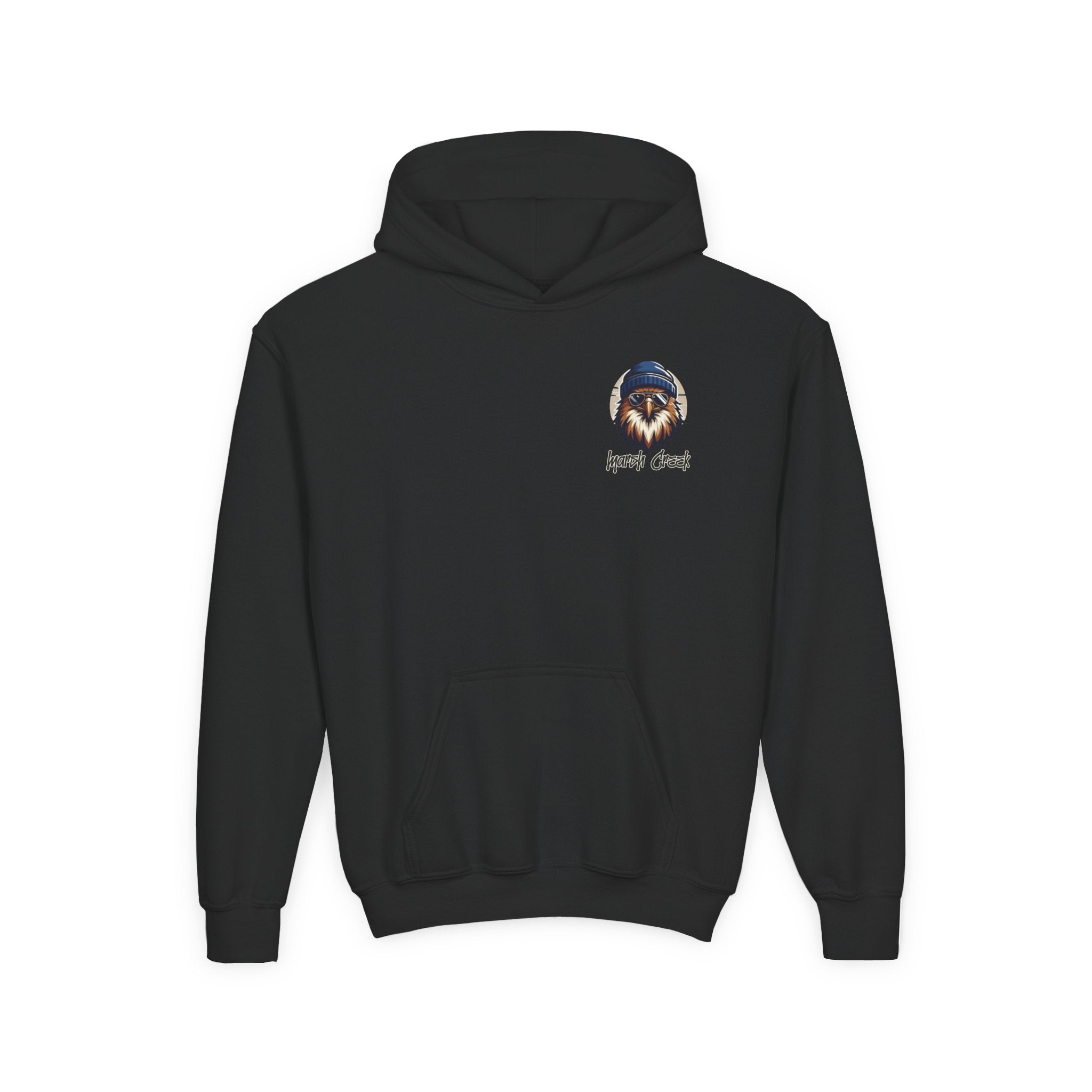 Hawks Nest Eagle Beanie Illustration Hoodie | Youth Hooded Sweatshirt