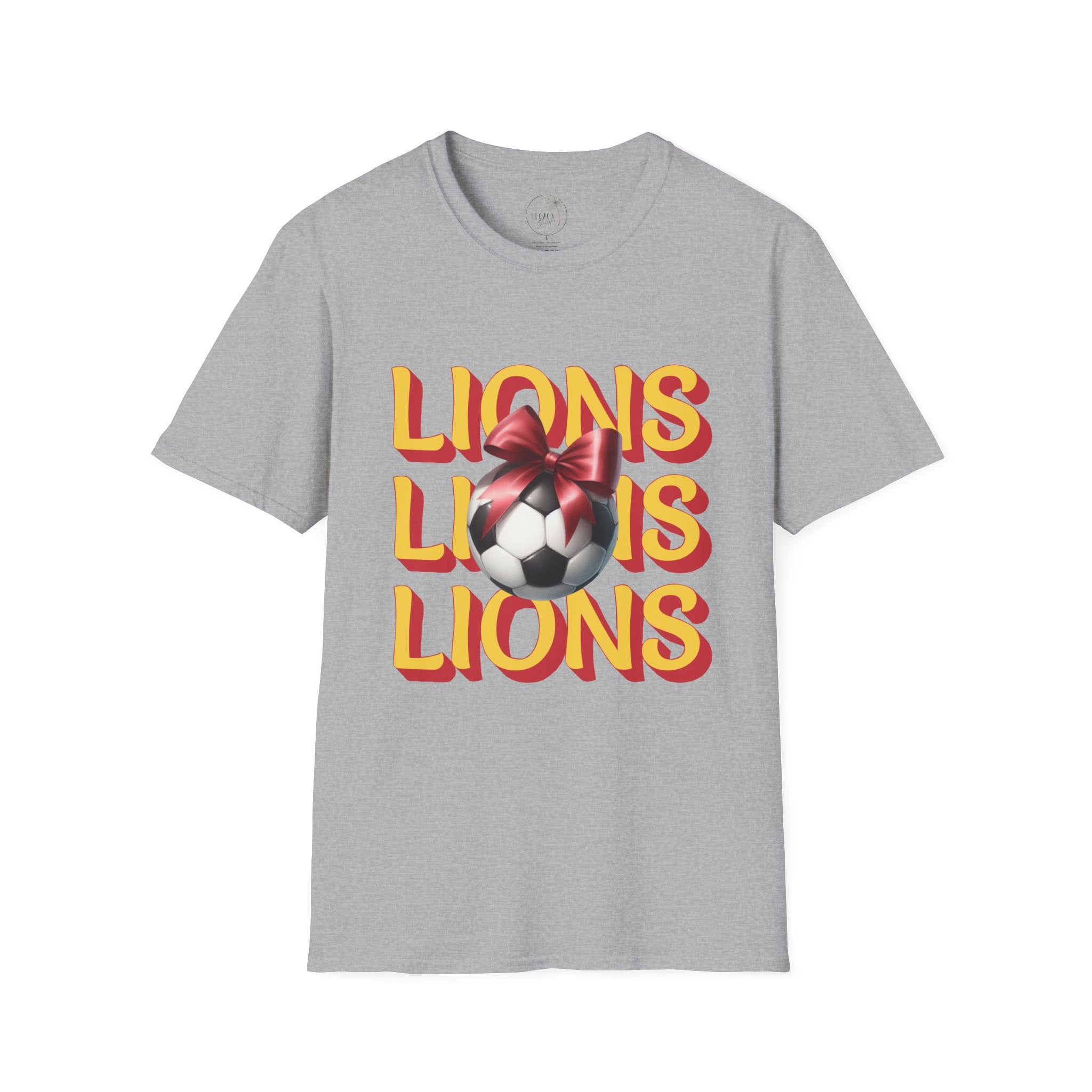 Liberty Lions Soccer Graphic Tee — Retro Lions Bow Soccer Ball Design