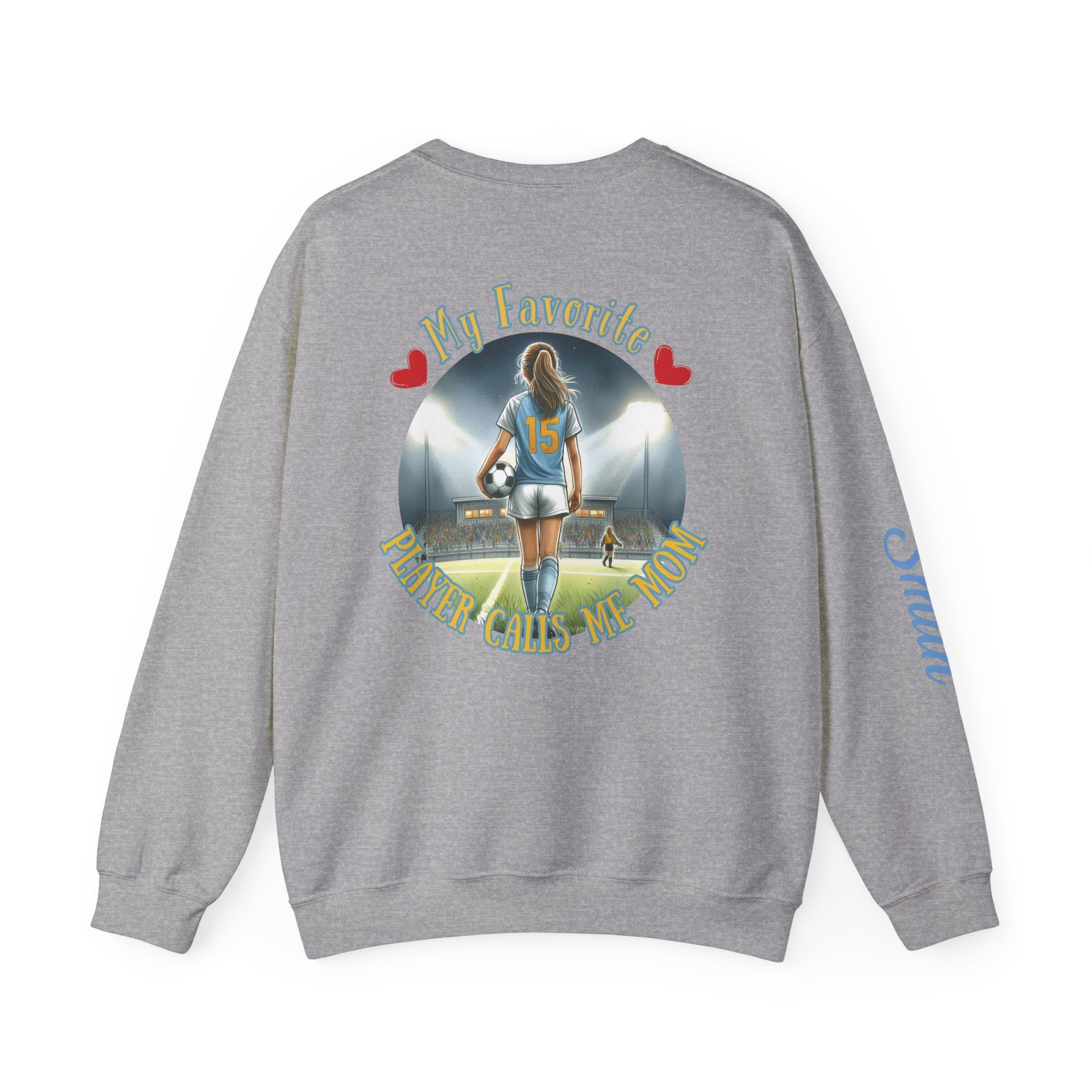 Heritage Patriots Soccer Player Graphic Sweatshirt | My Favorite Player Calls Me Mom, Custom Name Option
