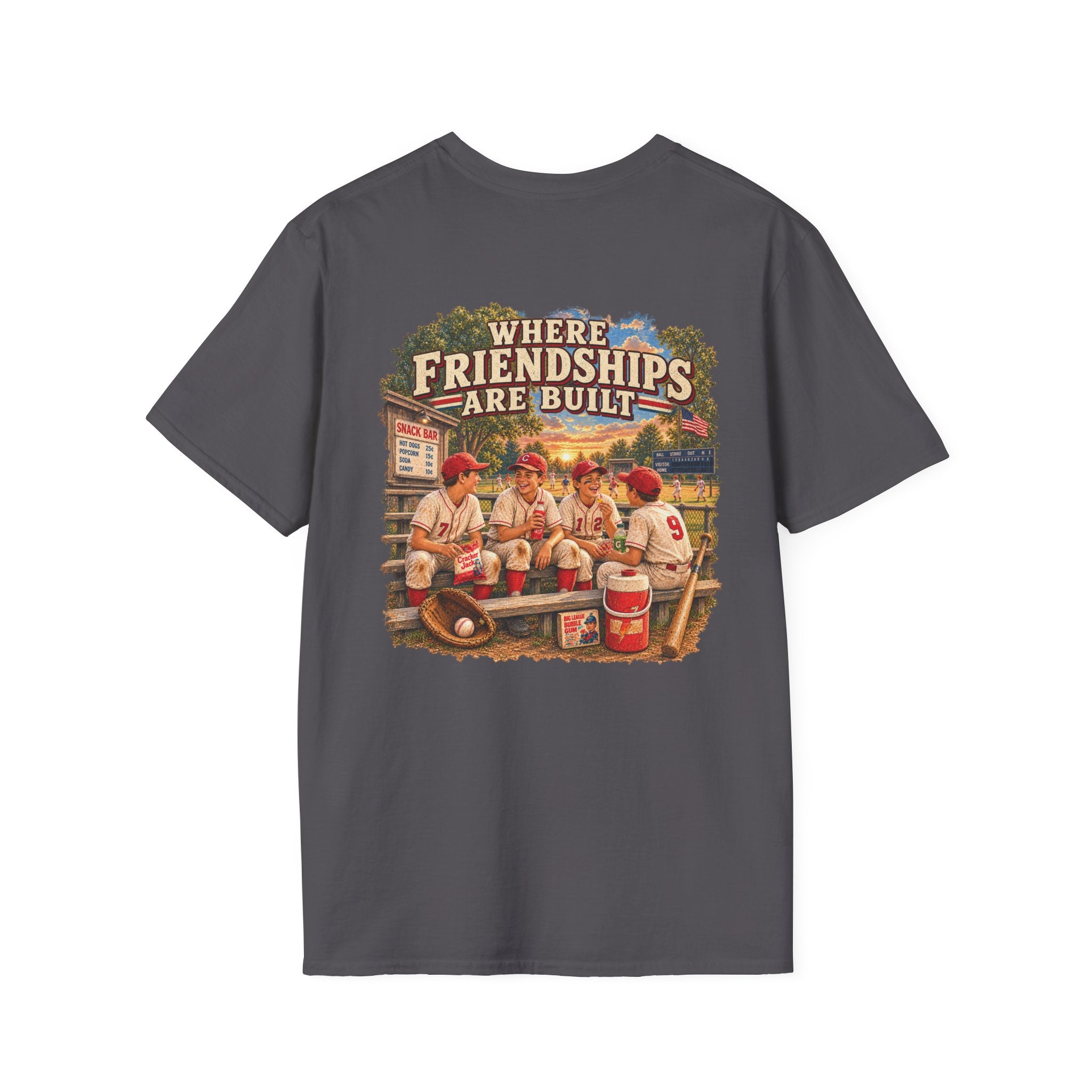 Vintage Baseball Nostalgia Shirt, Where Friendships Are Built Tee, Classic Baseball Fan Shirt, Game Day Graphic Tee, Sports Lover Gift