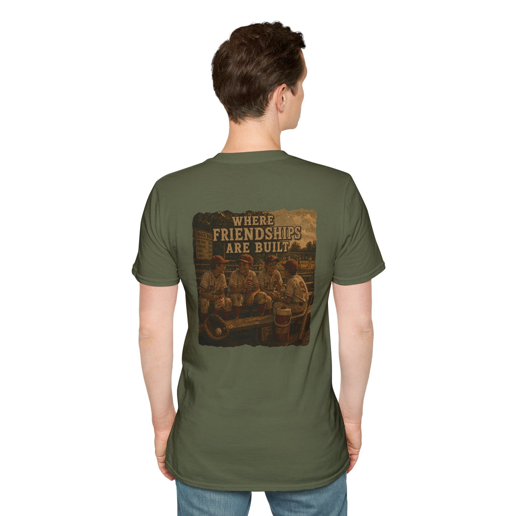 Vintage Baseball Nostalgia Shirt, Where Friendships Are Built Tee, Classic Baseball Fan Shirt, Game Day Graphic Tee, Sports Lover Gift