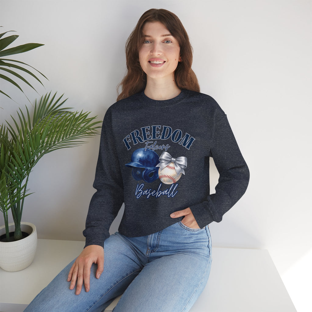 Freedom Baseball Crewneck Sweatshirt | Helmet and Baseball Graphic