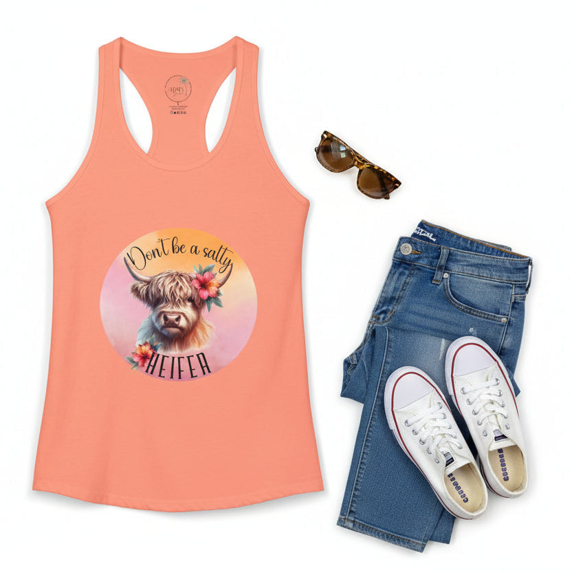 Salty Heifer tank top Women's Ideal Racerback Tank