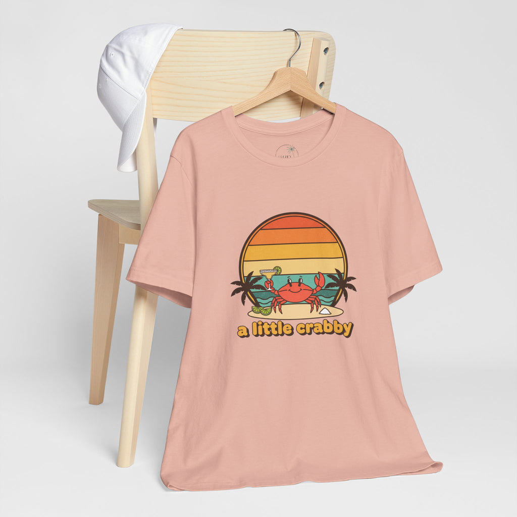 A Little Crabby Crab Sunset T-Shirt | Beach Palm Illustration