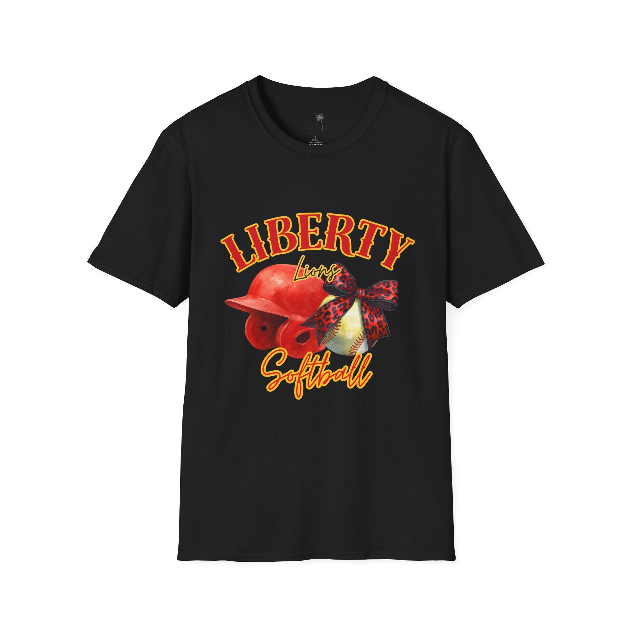 Liberty Softball Helmet Graphic T-Shirt — Patriotic Team Spirit Tee