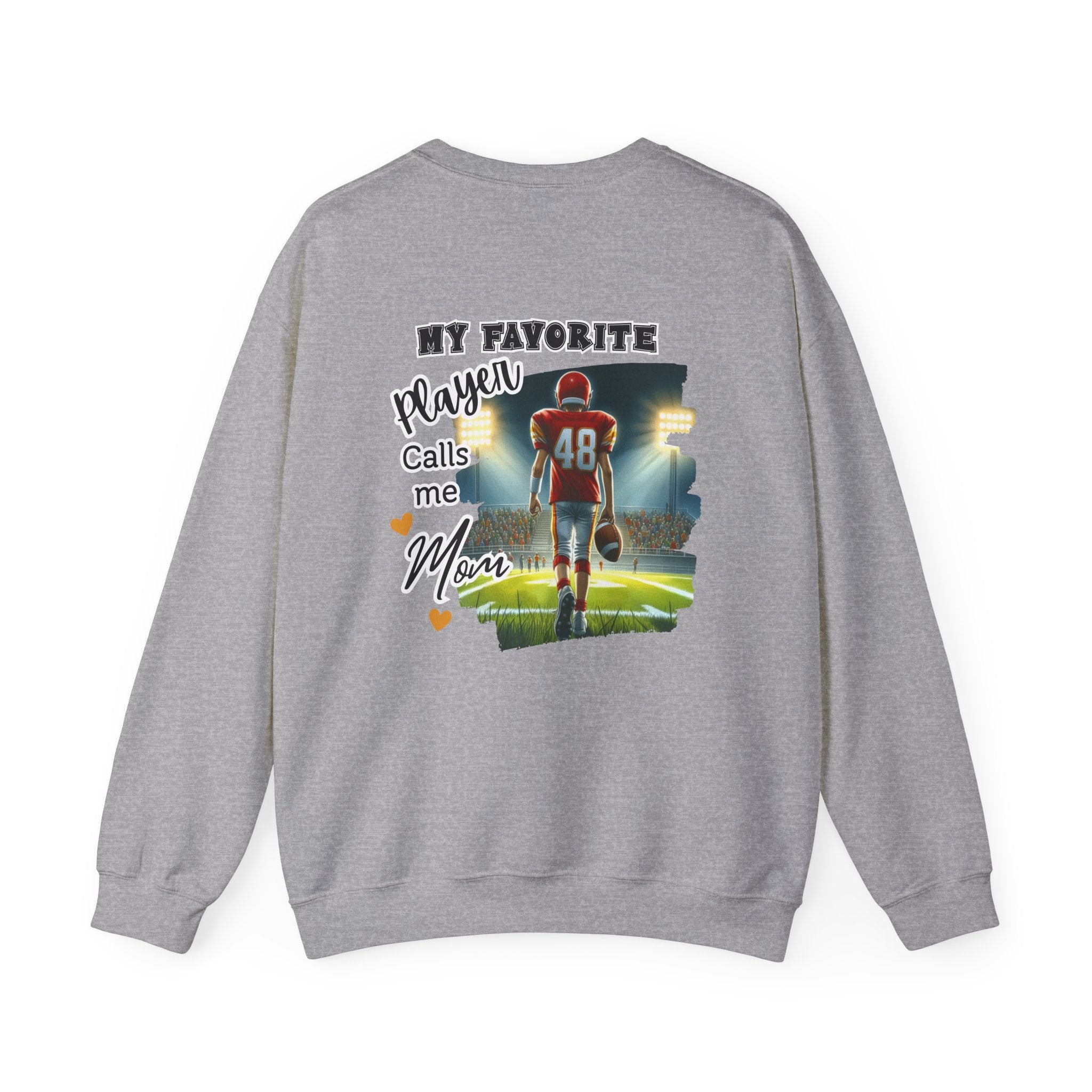 My Favorite Player Calls Me Mom Crewneck Sweatshirt, Family Sweatshirt, Sports Mom Gift, Football Sweatshirt, Unisex Casual Wear