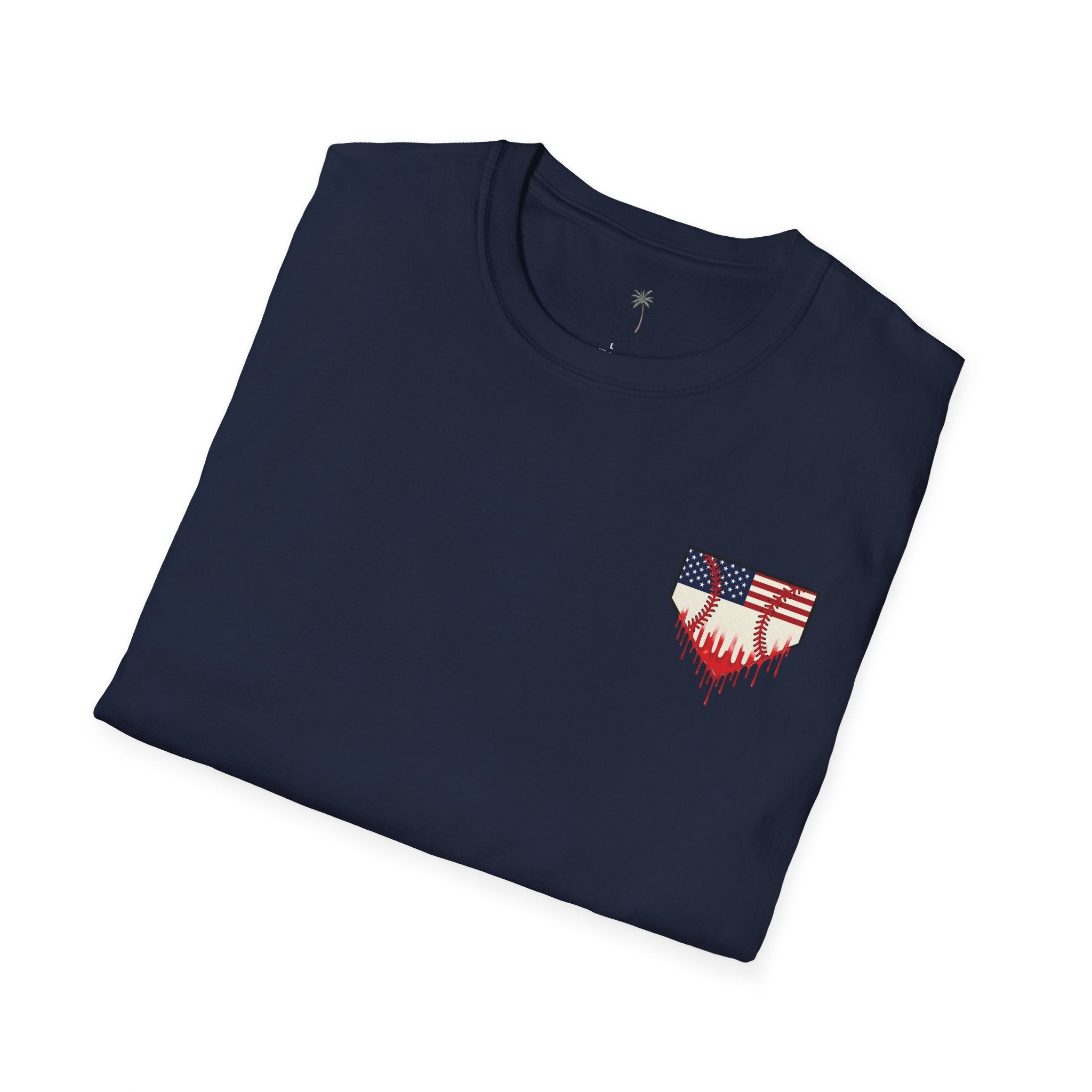 Rebels American Flag Baseball T-Shirt |American Flag Home Plate Drip Design