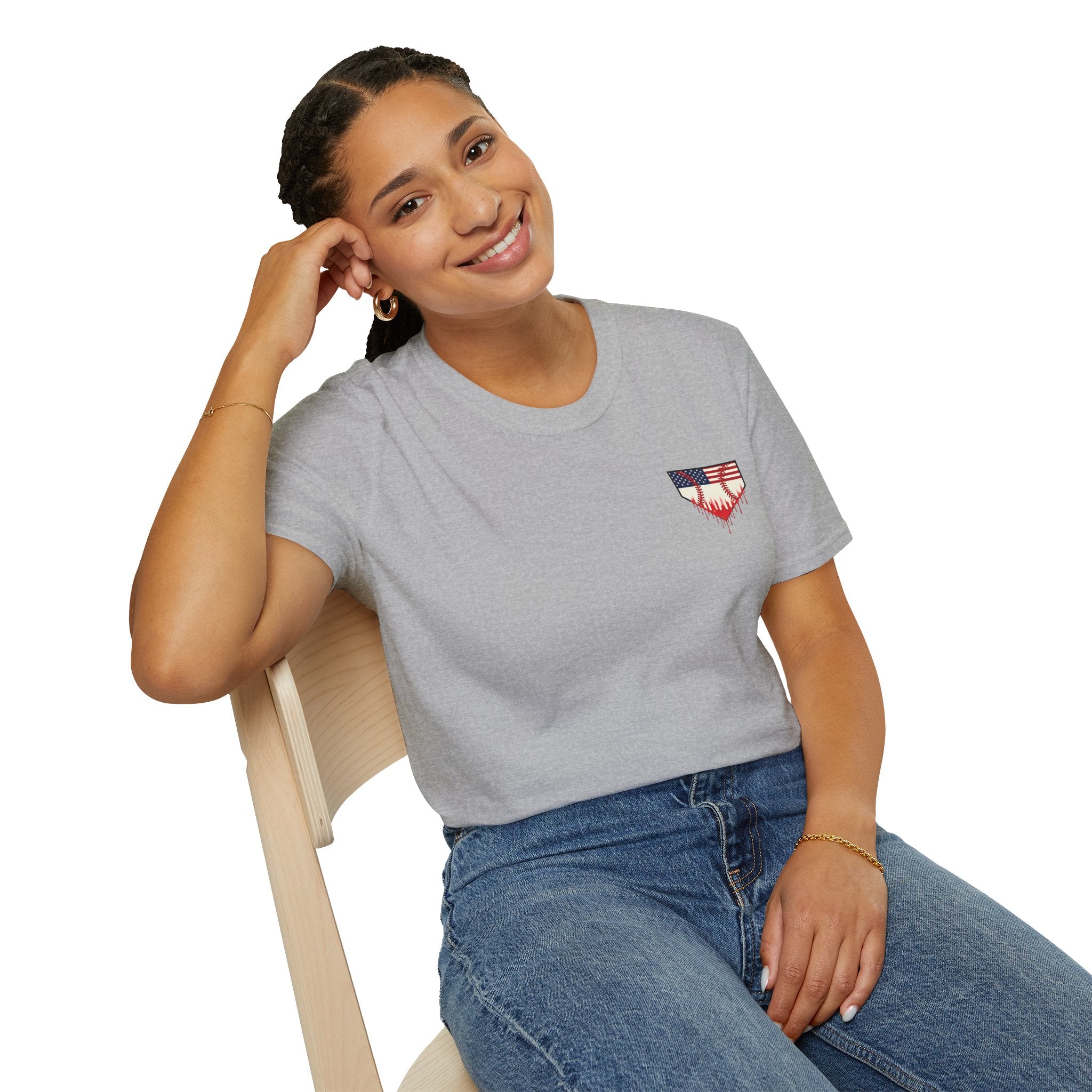 Rebels American Flag Baseball T-Shirt |American Flag Home Plate Drip Design